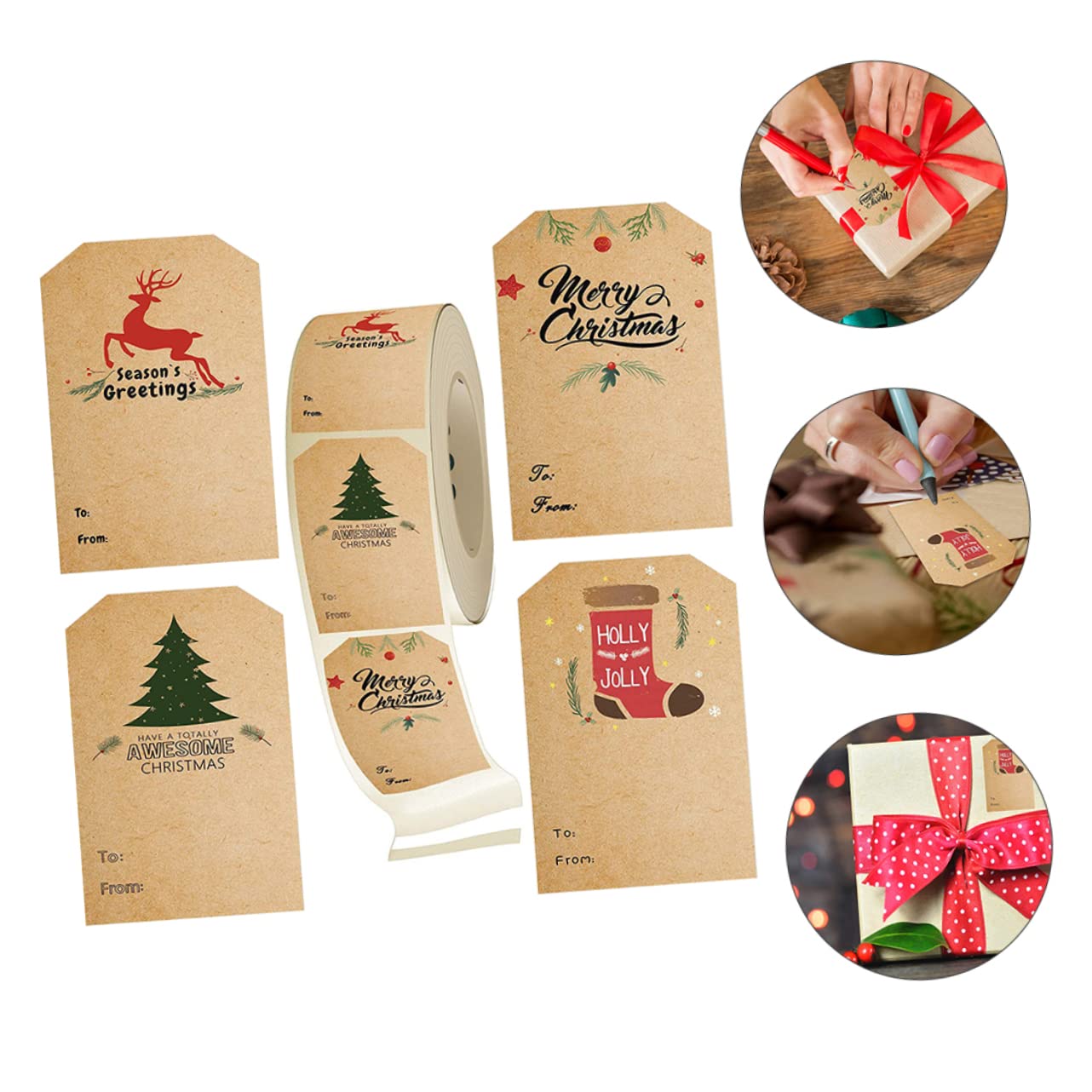 Angoily 3 Etichette Adesive Natalizie Decorative per Regali Motivi Cartoon Stickers per Pacchetti e Biglietti Natale Facili Applicare e Rimuovere