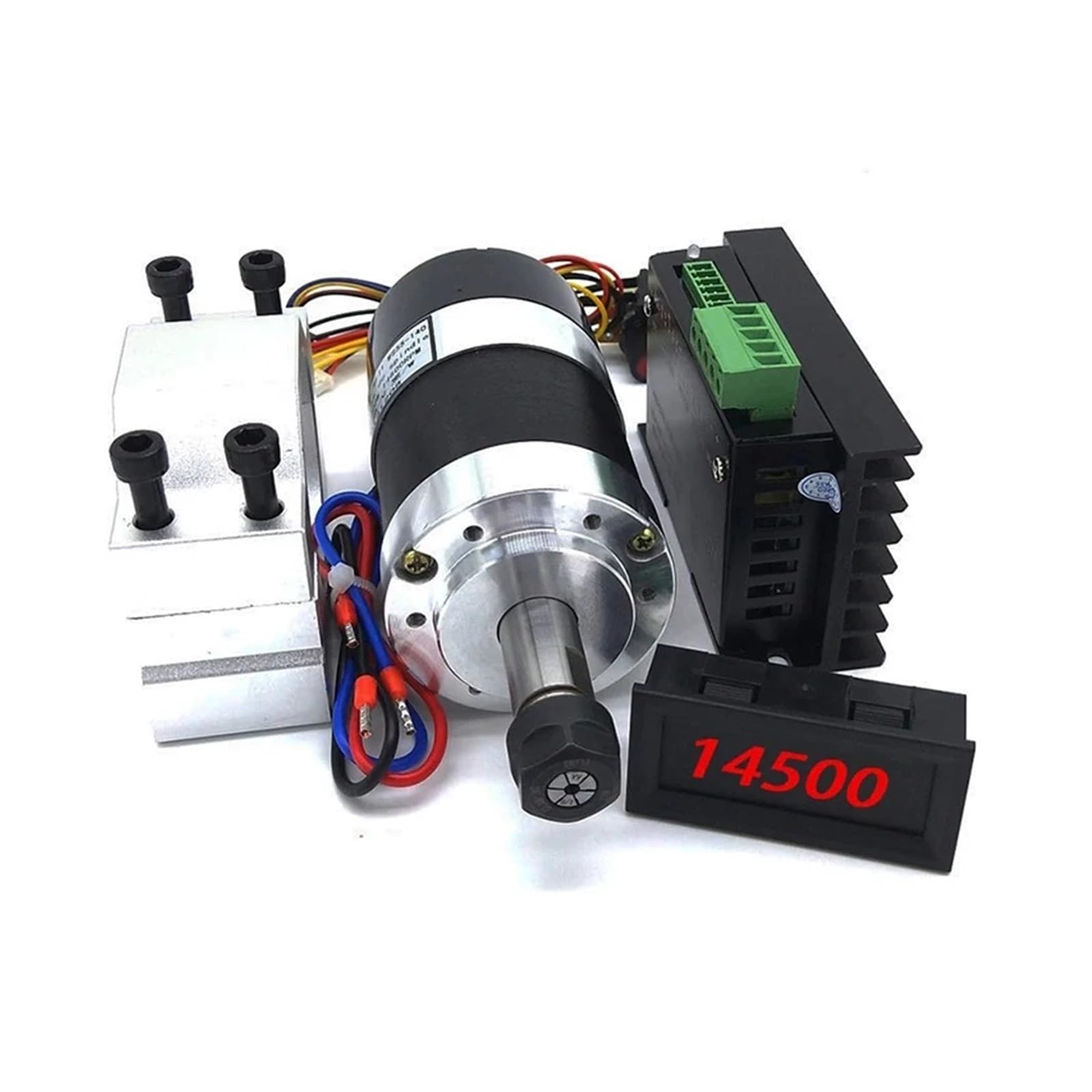 Spindelmotor, Bürstenloser 300-W-Spindel-Hochschwindigkeits-0,3-kW-luftkühlter Spindelmotor DC 36 V 12000 U/min(Set 4)