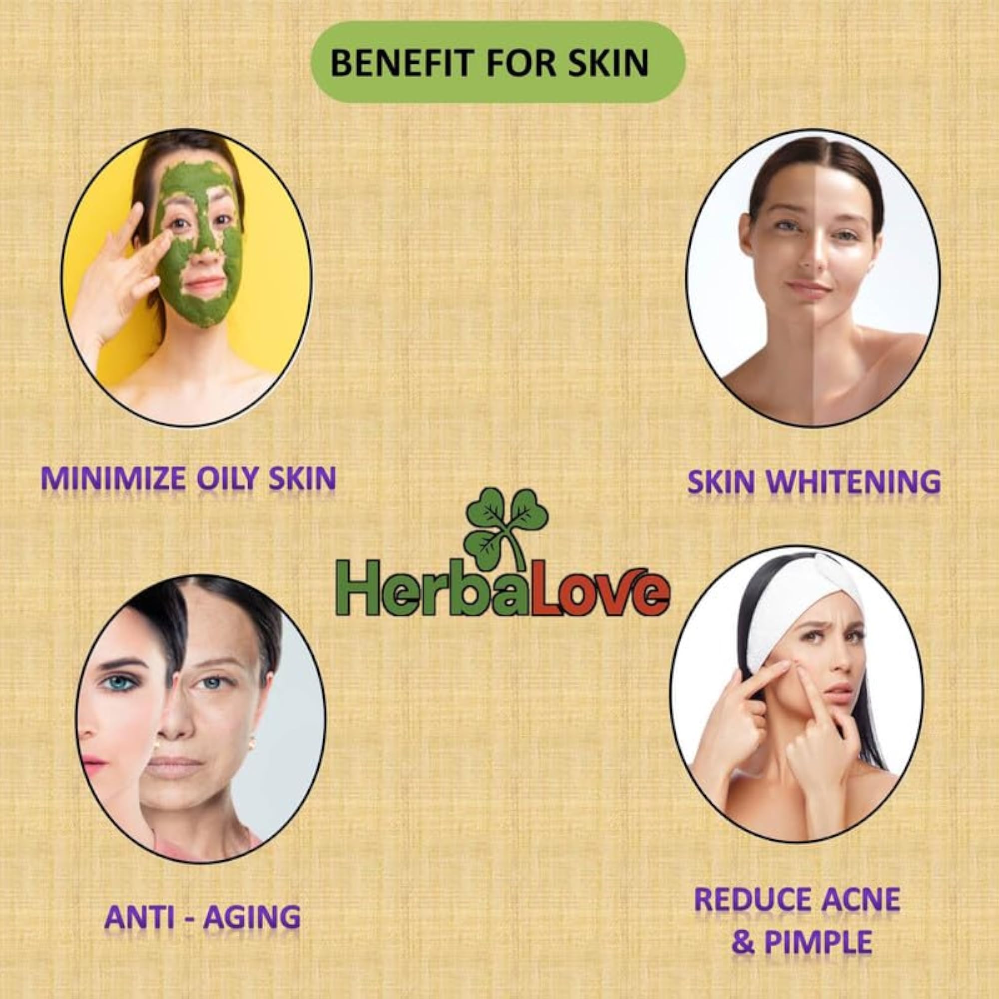 HERBALOVE 100% Bitter Neem Powder, Weight Loss Support