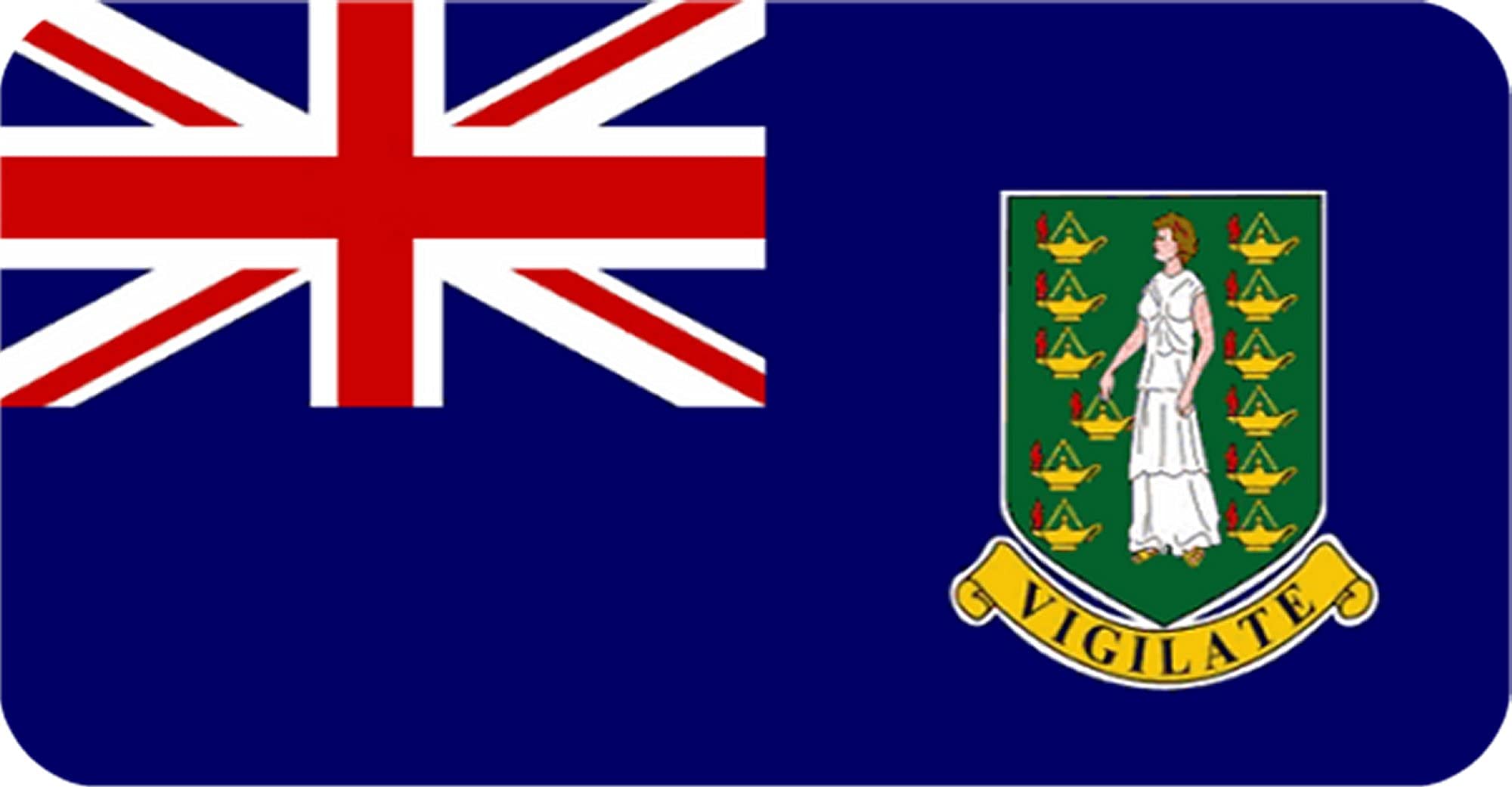 Pj4u Multicolor British Virgin Islands Rectangle Fridge Magnet Fantastic Souvenir