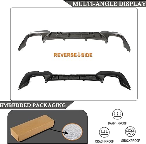 Miniatura 6 de Difusor trasero de fibra de carbono para BMW Serie 3 G20 M Sport Sedan 2019-2021 320i 330i M340i M-tech Kit de cuerpo de alerón de parachoques