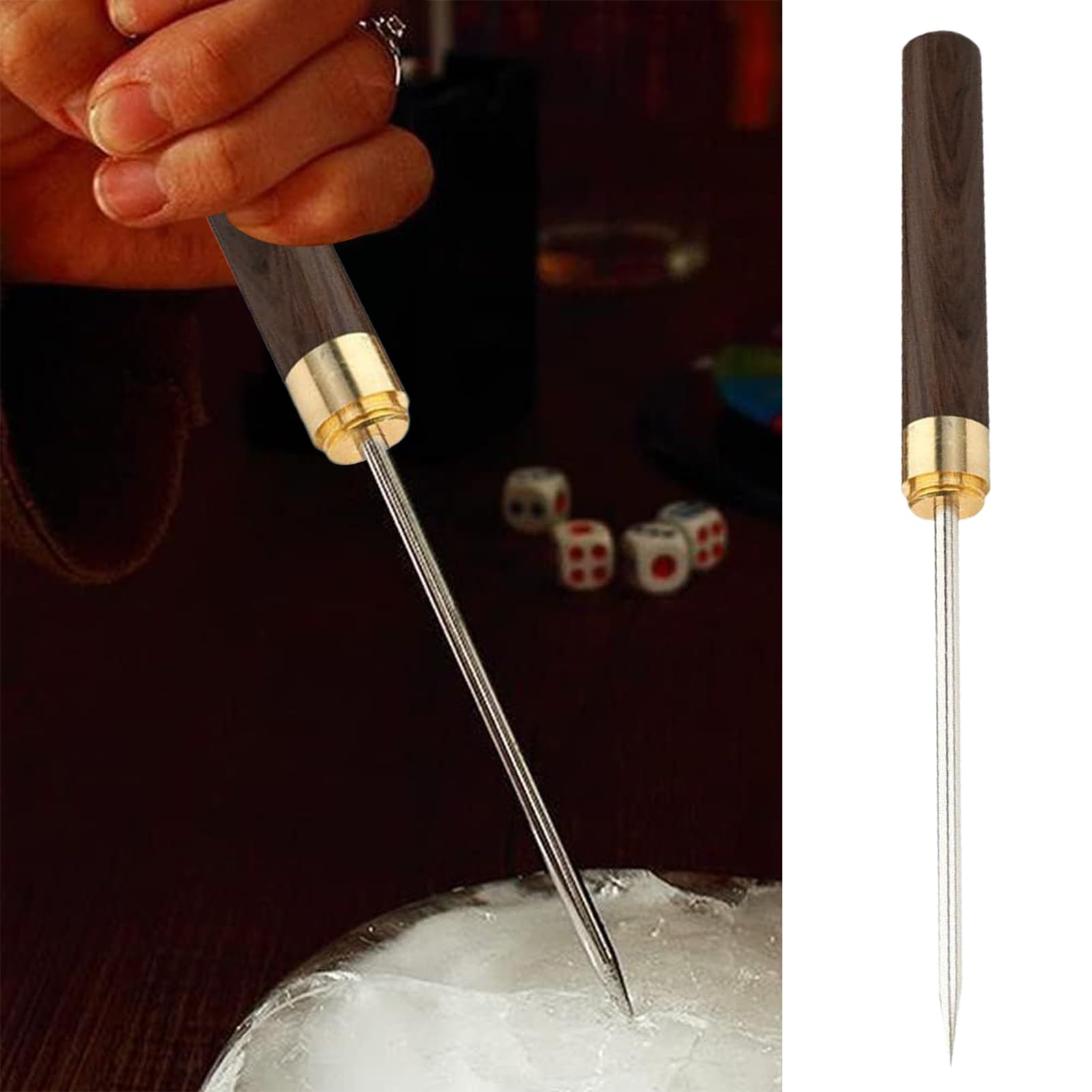 Piolet - Herramienta para romper el hielo, herramienta de cocina antideslizante con mango para el hogar, camping, picnic