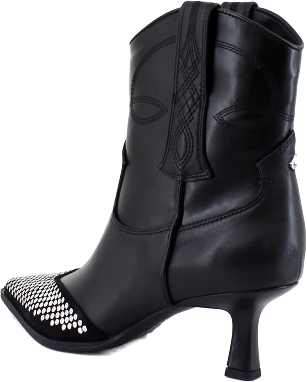 Circus NY by Sam Edelman Women's Yolanda Western Boot Black Leather Stud 12 Medium