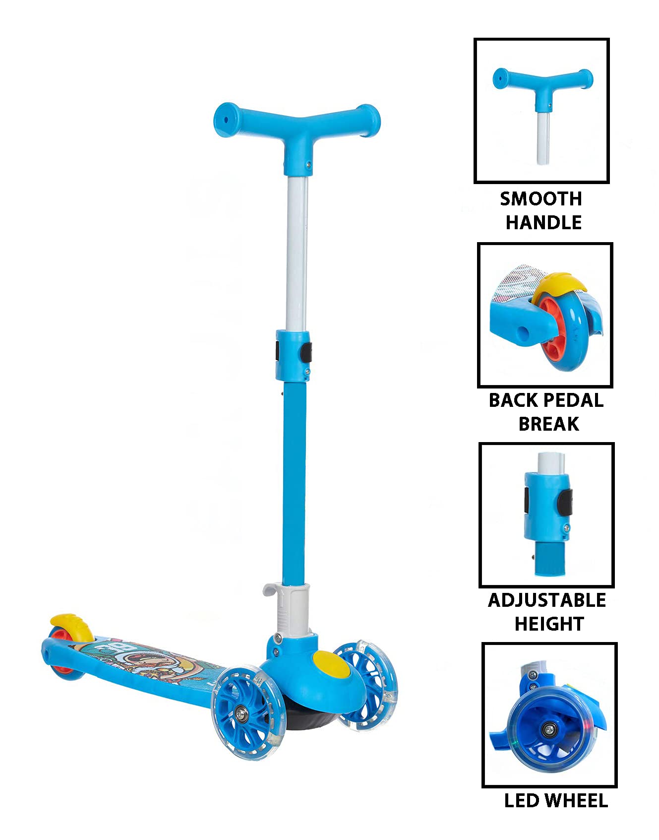 Kotak Sales Super Scooty for Kids 3 Wheel Smart Kick Scooter with