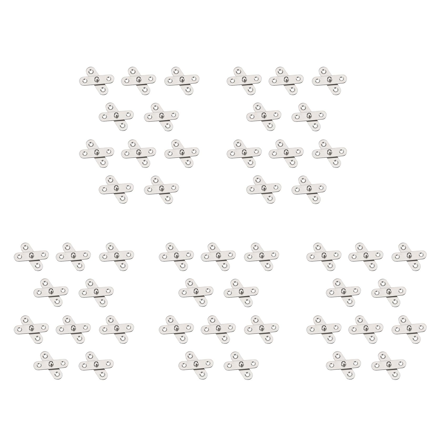 Jnchdghwa Silver 50Pcs Shed Door Hinges Kitchen Cabinet Hidden 360 Degree Rotation Pivot Stainless Steel Rotating Rotatable 57X16 Mm