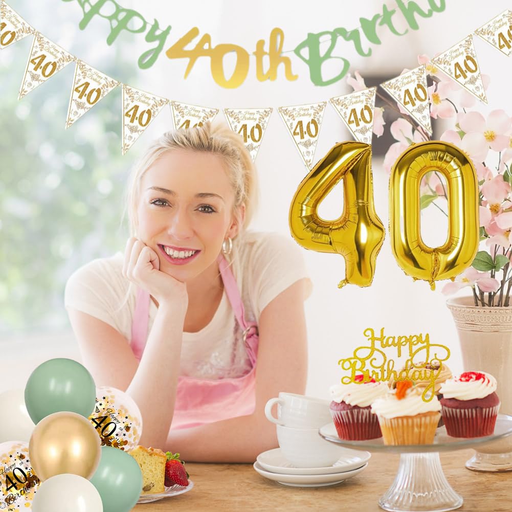 princess polly baby blue dress 40th Birthday Balloons Gold Green, Women 40th Birthday Decoration with  Happy 40th Birthday Banner and 40 Years Decorations Cupcake Topper, Number  40 Balloon for Women 40th Birthday Dress Up Party : Amazon.co.uk: