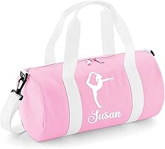 Personalised Gym Bag - Girls Dance Bag, Kids Gym Bag Perfect for Gymnastics Gifts & Sports Equipment Storage - 20 x 20 x 40cm 12L Barrel Bag - Baby Pink