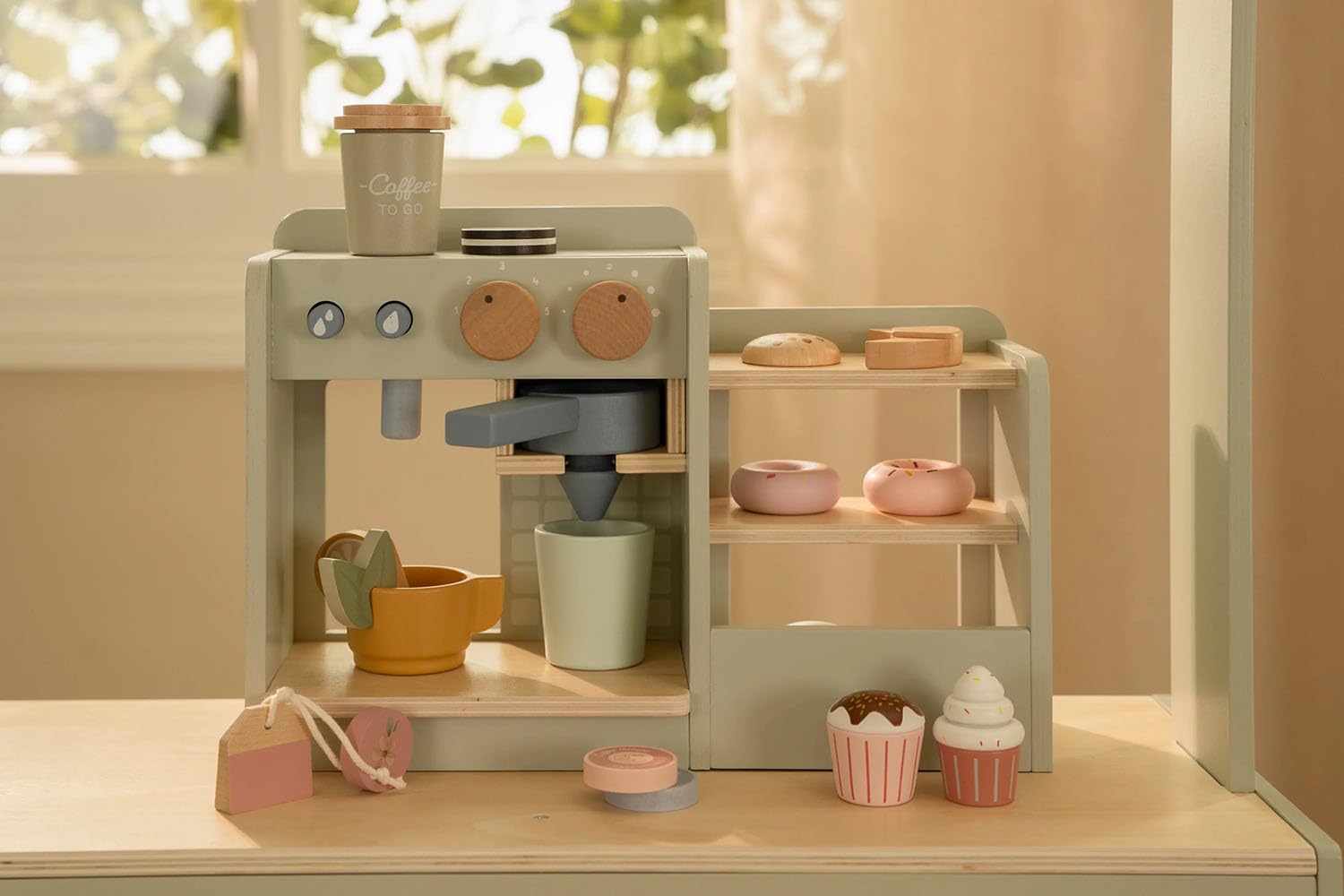 Little Dutch 2508 - Caffè in legno, con accessori, colore: Verde