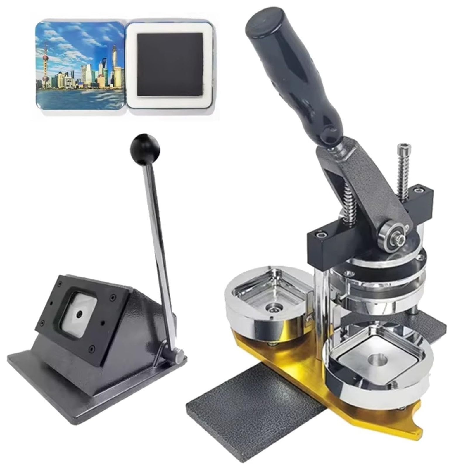 JYBNBBE Photo Magnet Press Machine, Diy Fridge Photo Magnet Machine for Picture Badge Button Gift Button Team Badge Perfect for Making Unique Christmas and Birthday Gifts