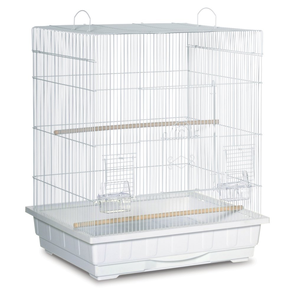 Prevue Pet Products Square Top Parakeet Cage, White