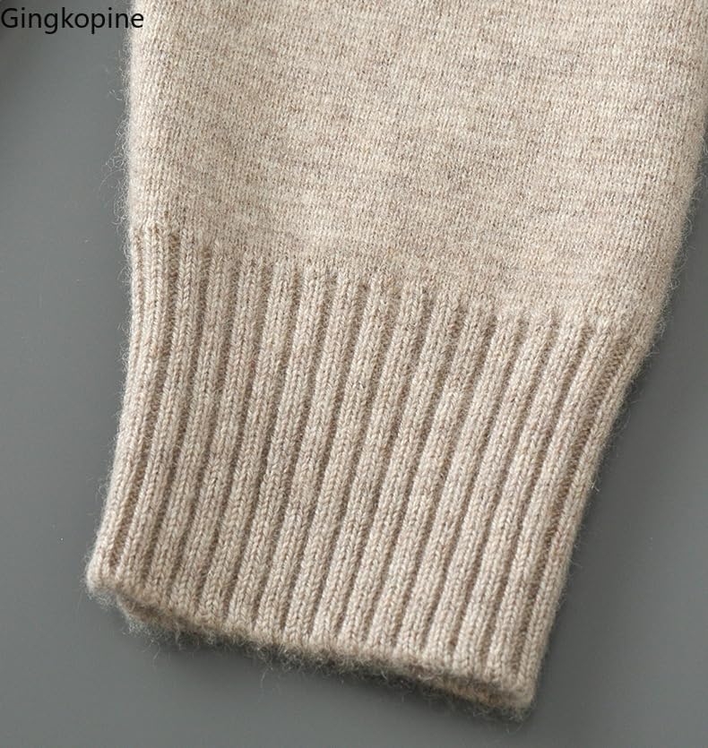 100% Wool Warm Winter Thick Asian Size Buttons Pockets Stand Collar Men Sweater Cardigan4