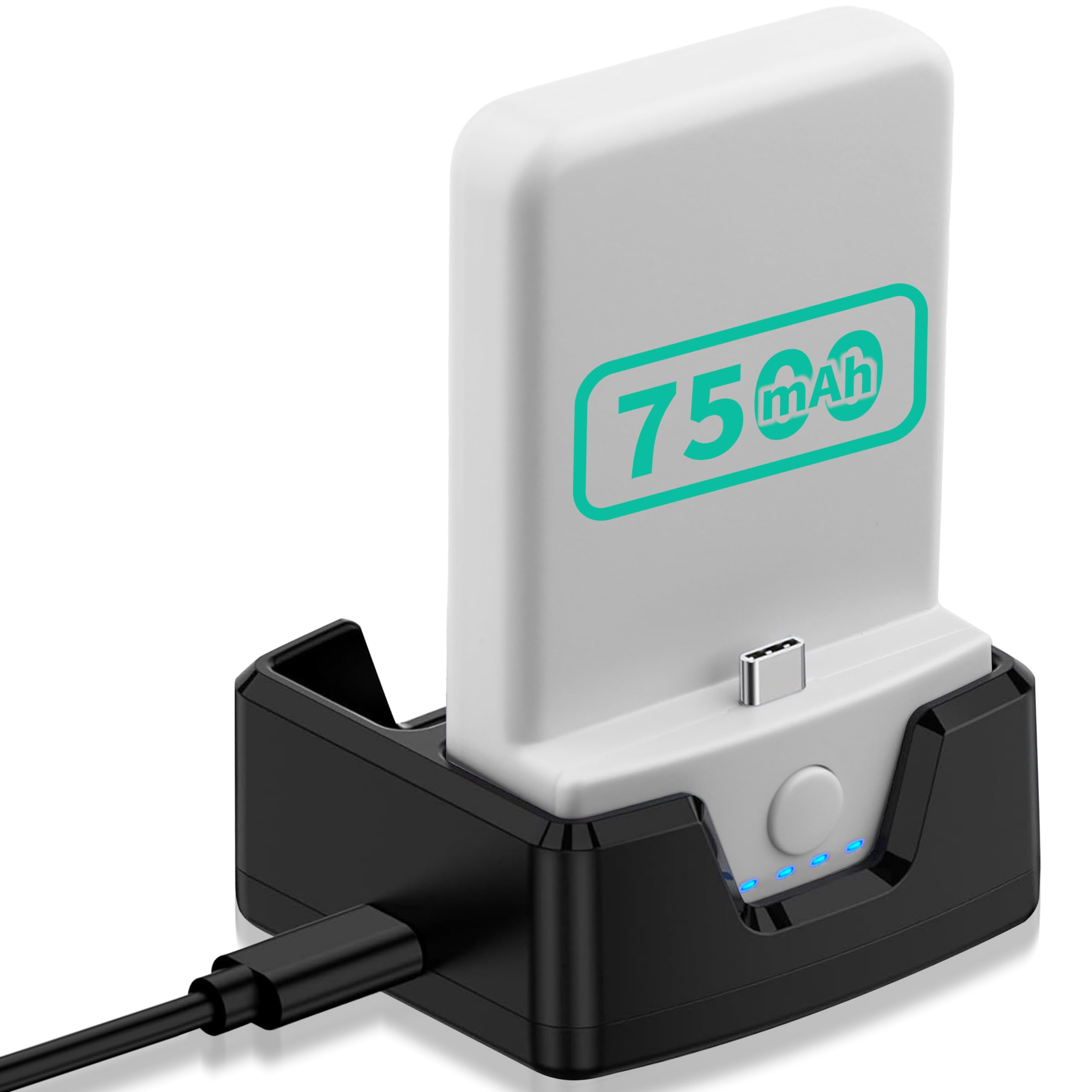 Batterie 7500 mAh et station de charge, pour accessoires Meta Quest 3/Quest 2, sangle de tête Noipsoi, batterie légère et portable, équilibre la pression de la tête et prolonge 3 à 4 heures de lecture