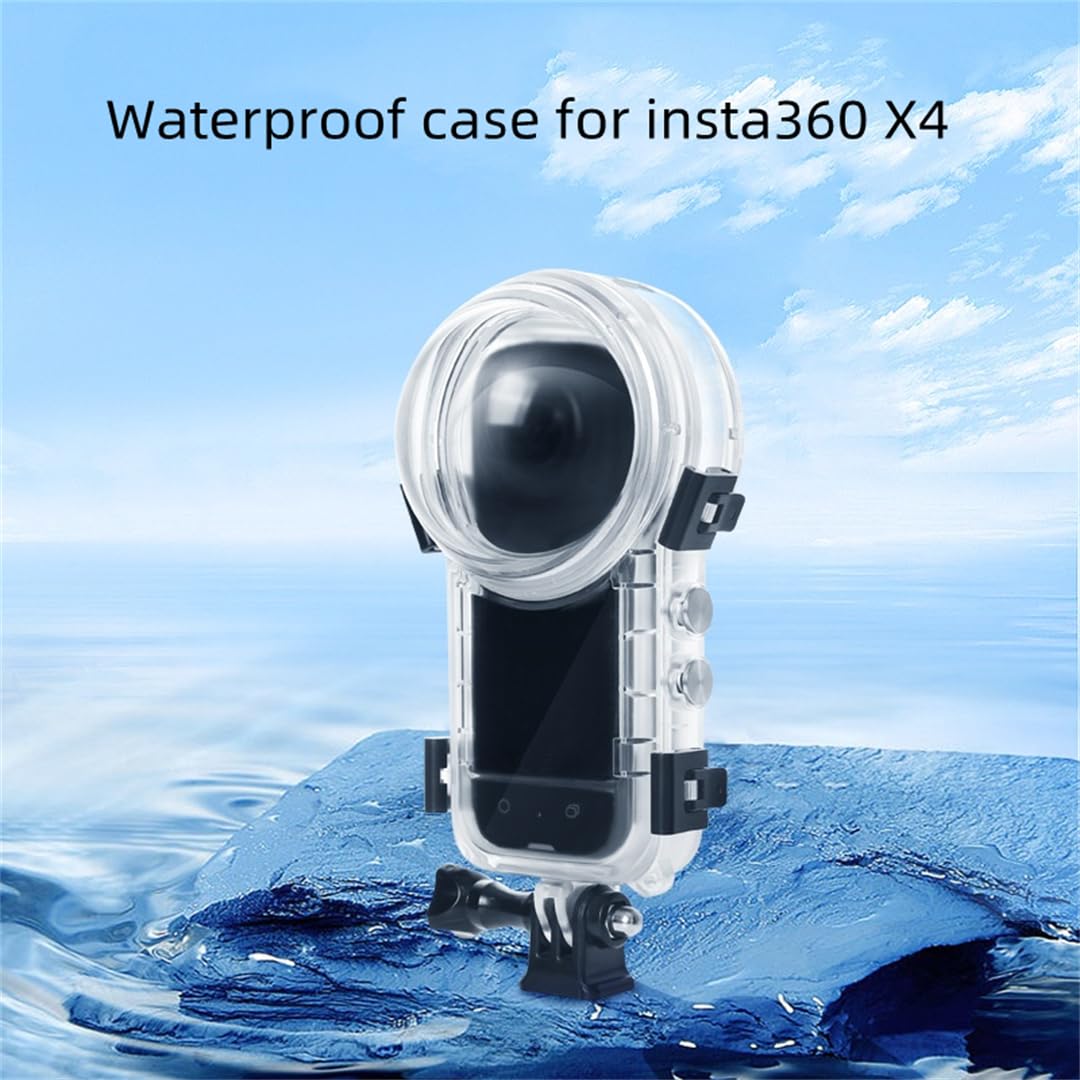 Funda de Buceo para Insta360 X4, 50m/164ft Funda Impermeable Carcasa Protectora de Buceo con Soporte Accesorio para Cámara de Acción X4