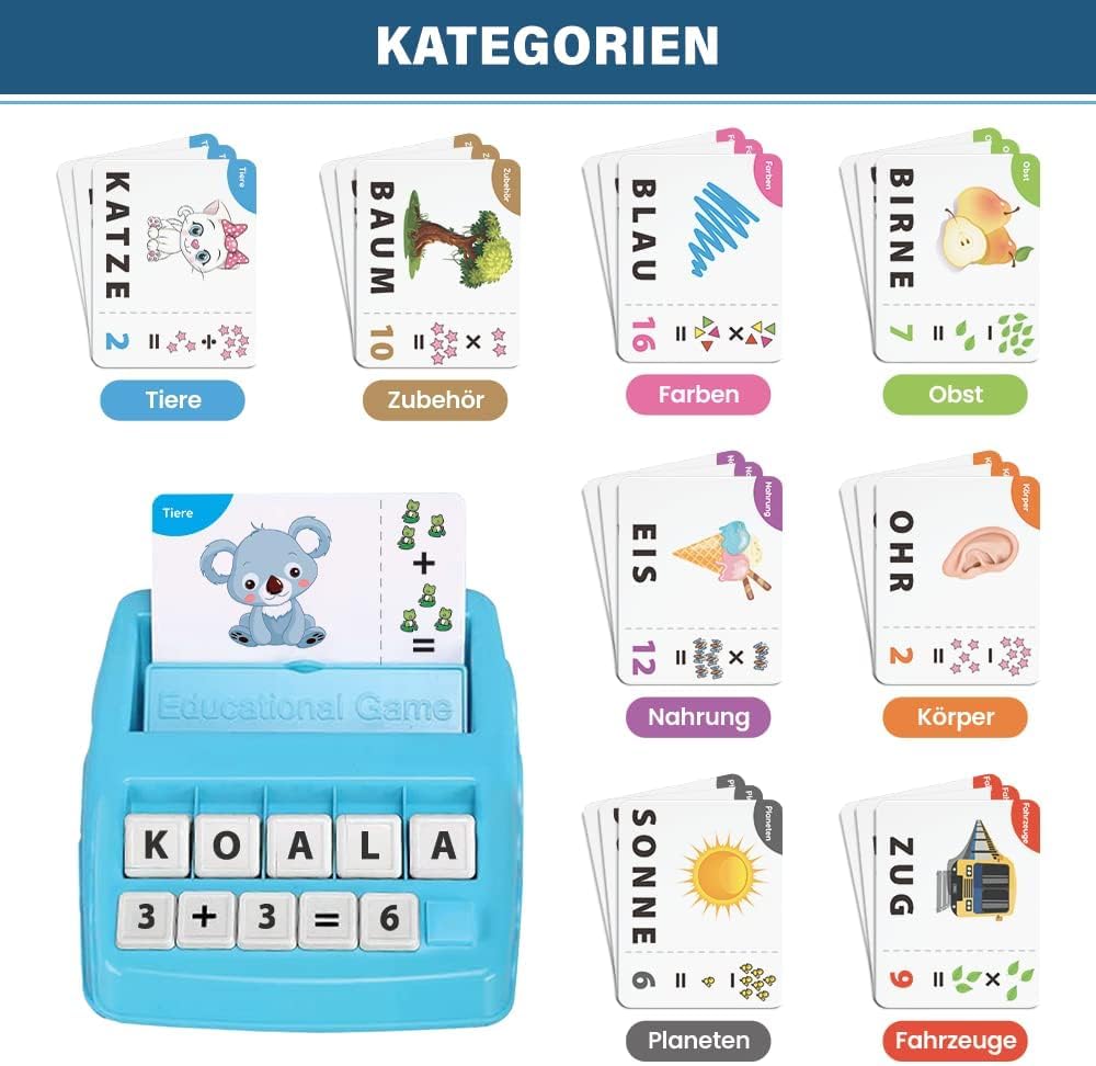 NIYYAH Lernspiel ABC Montessori – Buchstaben- und Zahlenlernspiel für Kinder