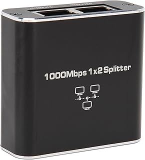 1 to 2 Ethernet Splitter, RJ45 Network Adapter, Gigabit RJ45 Splitter Adapter, 1000Mbps High Speed Data Transmission, for Cat5 Cat5e Cat6 Cat7 Cables