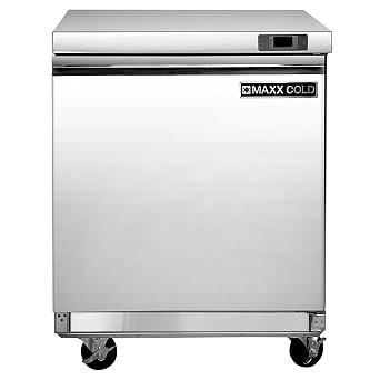 MAXX Cold Single Undercounter Refrigerator, 29" W, 6.7 cu. ft Storage Capacity, in Stainless Steel MXSR29UHC