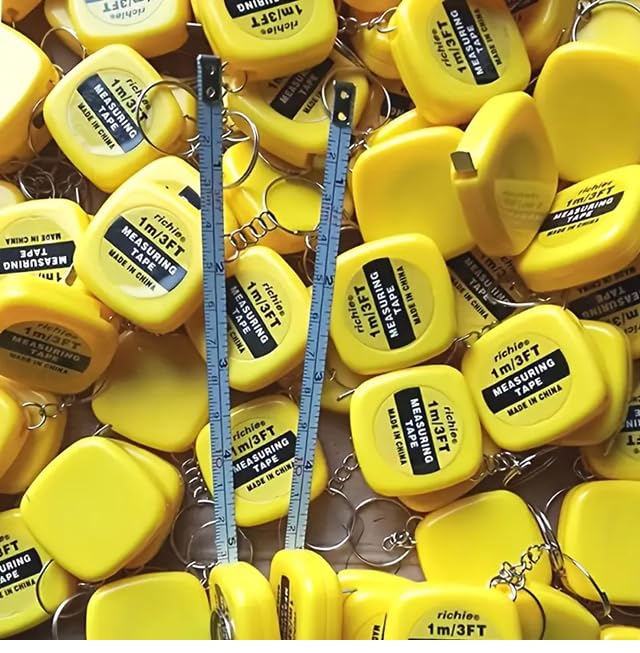 Mini 1 Metre Anahtarlık Metre | Taşınabilir Ölçüm Bandı | Cep Tipi Sarı Plastik Mini Tape Measure – Dikiş, Hobi ve Günlük Kullanım İçin