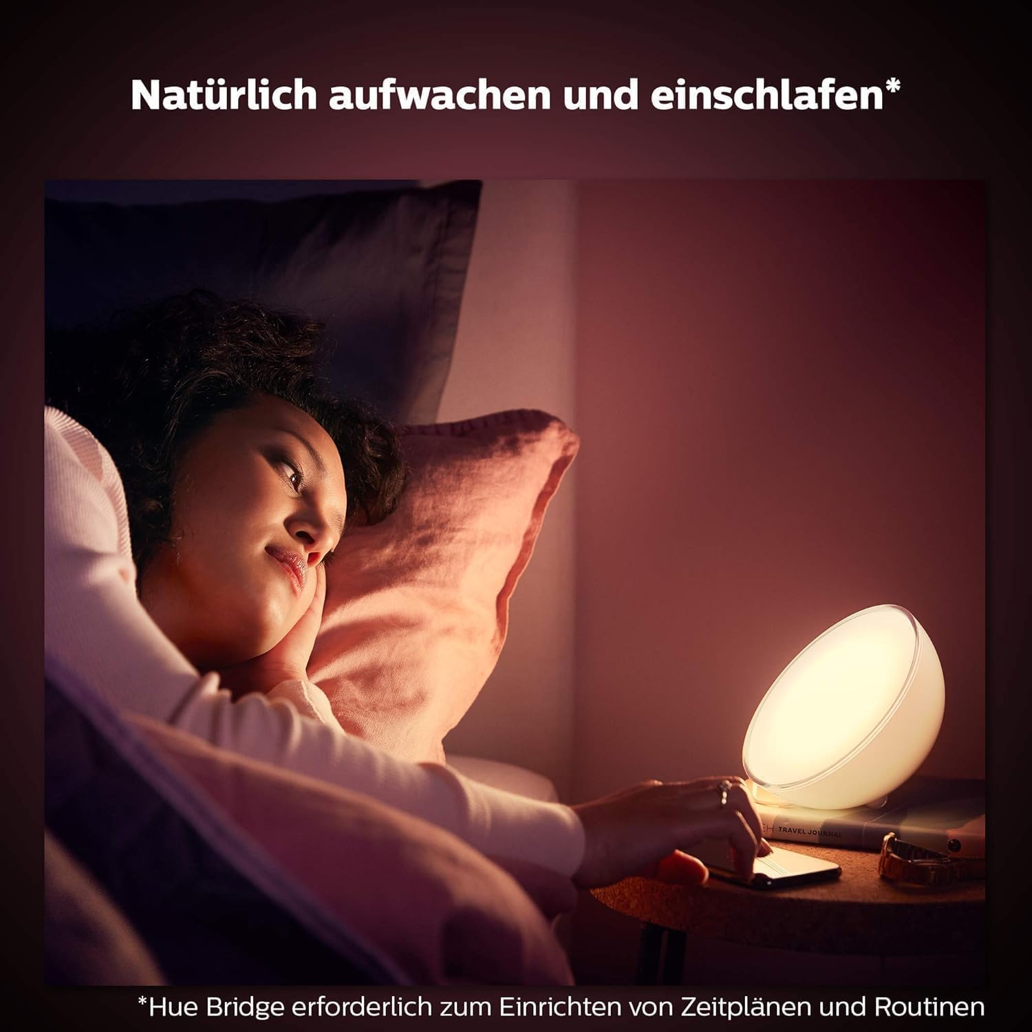 Philips Hue White & Color Ambiance Go Tischleuchte (530 lm), dimmbare LED Leuchte für das Hue Lichtsystem mit 16 Mio. Farben, smarte Lichtsteuerung über Sprache oder App, weiß