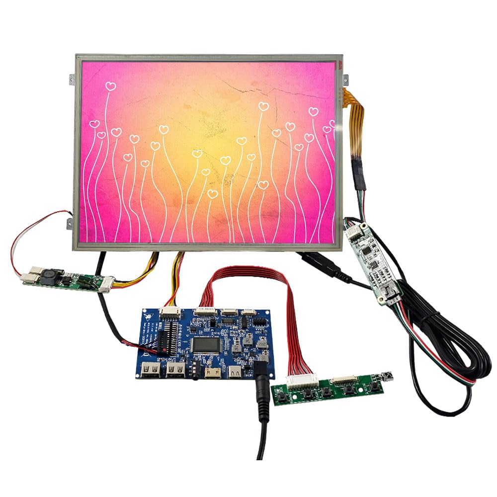 VSDISPLAY Pantalla LCD táctil resistiva de 10.4 pulgadas 1024 x 768 400 nits, placa H/D