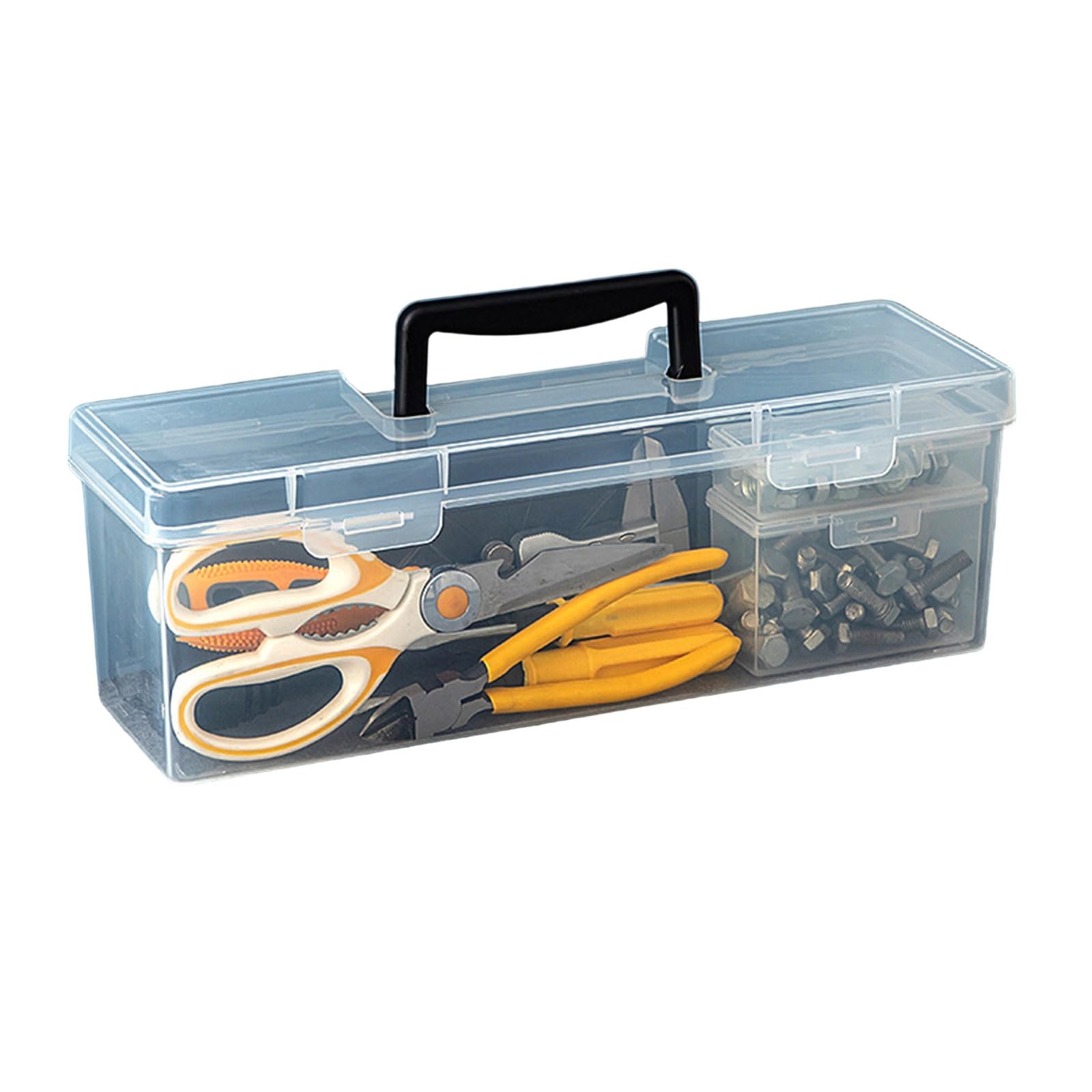 APGLSXY Portable Tool Container for Workshop Essential Transparency Design Large Capacity Thickened Storage Box Transparency Tool Storage Box