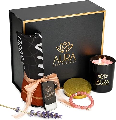 Miniatura 1 de Vela de cristal curativo, velas perfumadas de lavanda con cristales de cuarzo rosa, vela de manifestación, velas de aromaterapia de cera de soja