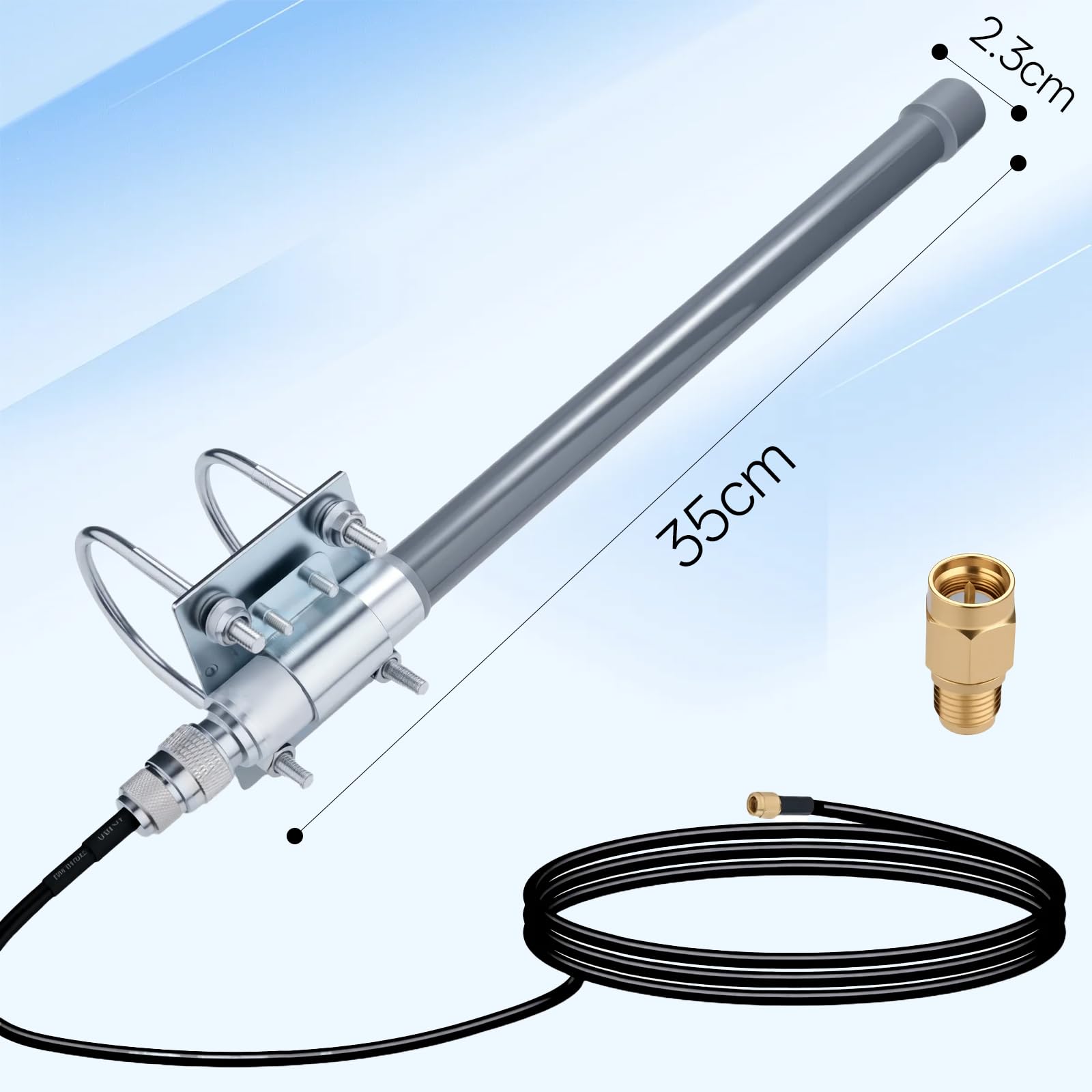 Antenna Lora 868 MHz, 3 dBi N maschio 50 ohm, impermeabile LoRaWAN antenna per SMA femmina a SMA maschio