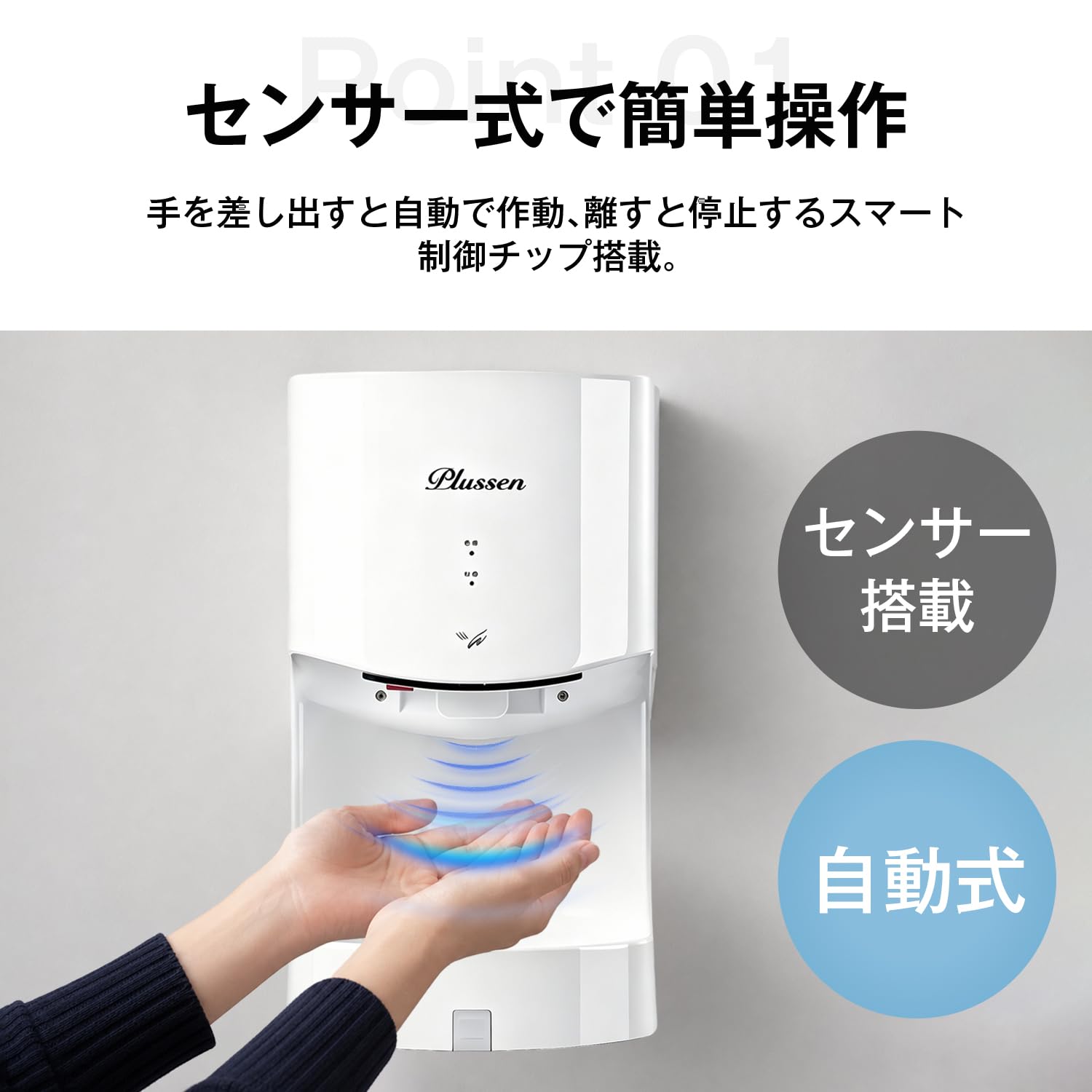 Amazon.co.jp: Kurflo ハンドドライヤー 壁掛け 強風タイプ お手軽 非