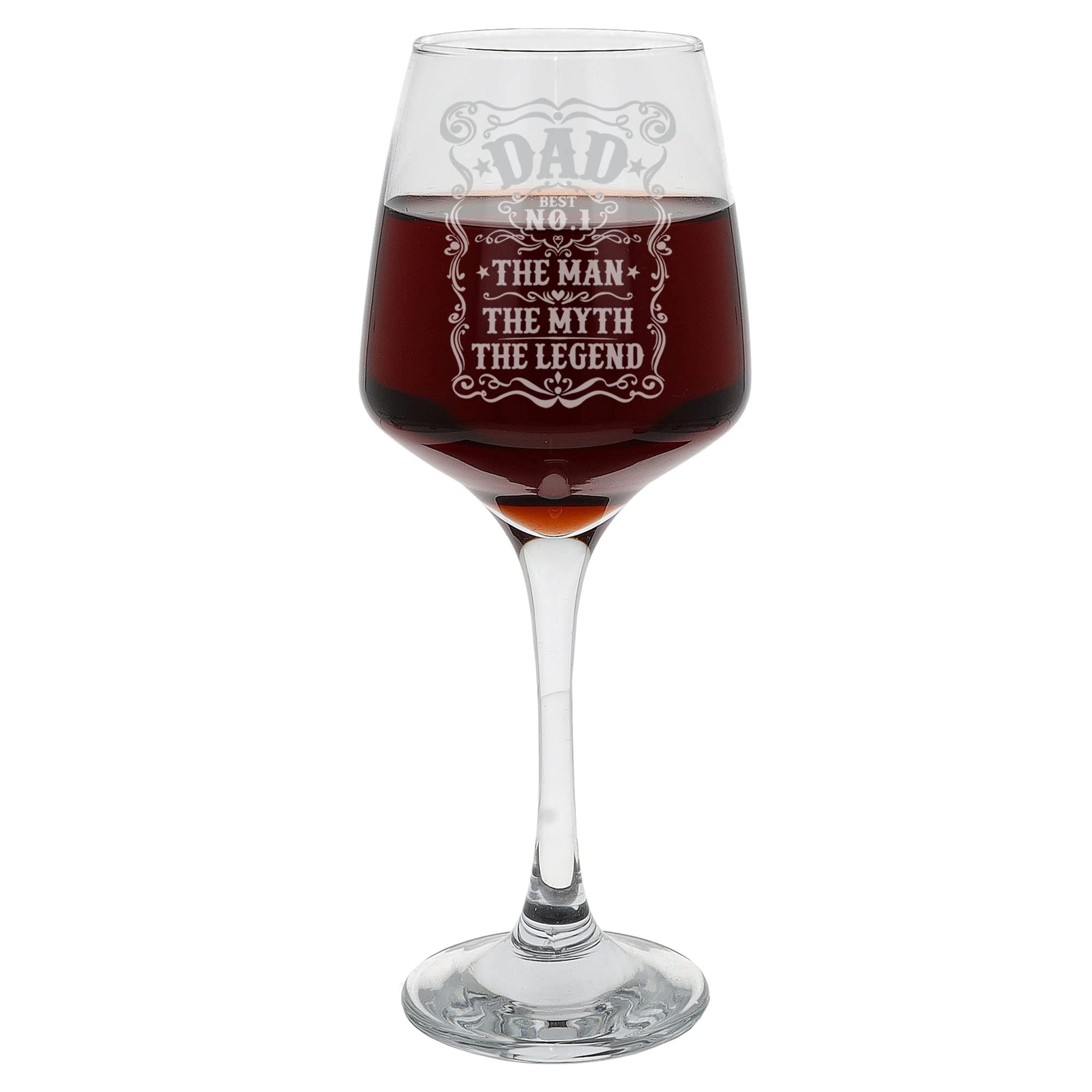 The Man The Myth The Legend Dad Wine Glass Funny Gift for Dad Birthday Fathers Gift Gifts for Him Number 1 Dad Glass No.1 Dad The Man, The Myth, The Legend Dad Wine Glass Funny Gift Dad Birthday