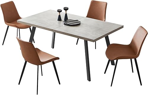 Miniatura 6 de Zerifevni Juego de mesa de comedor para 4 a 6 personas para comedor, juego de mesa de cocina con patas de acero