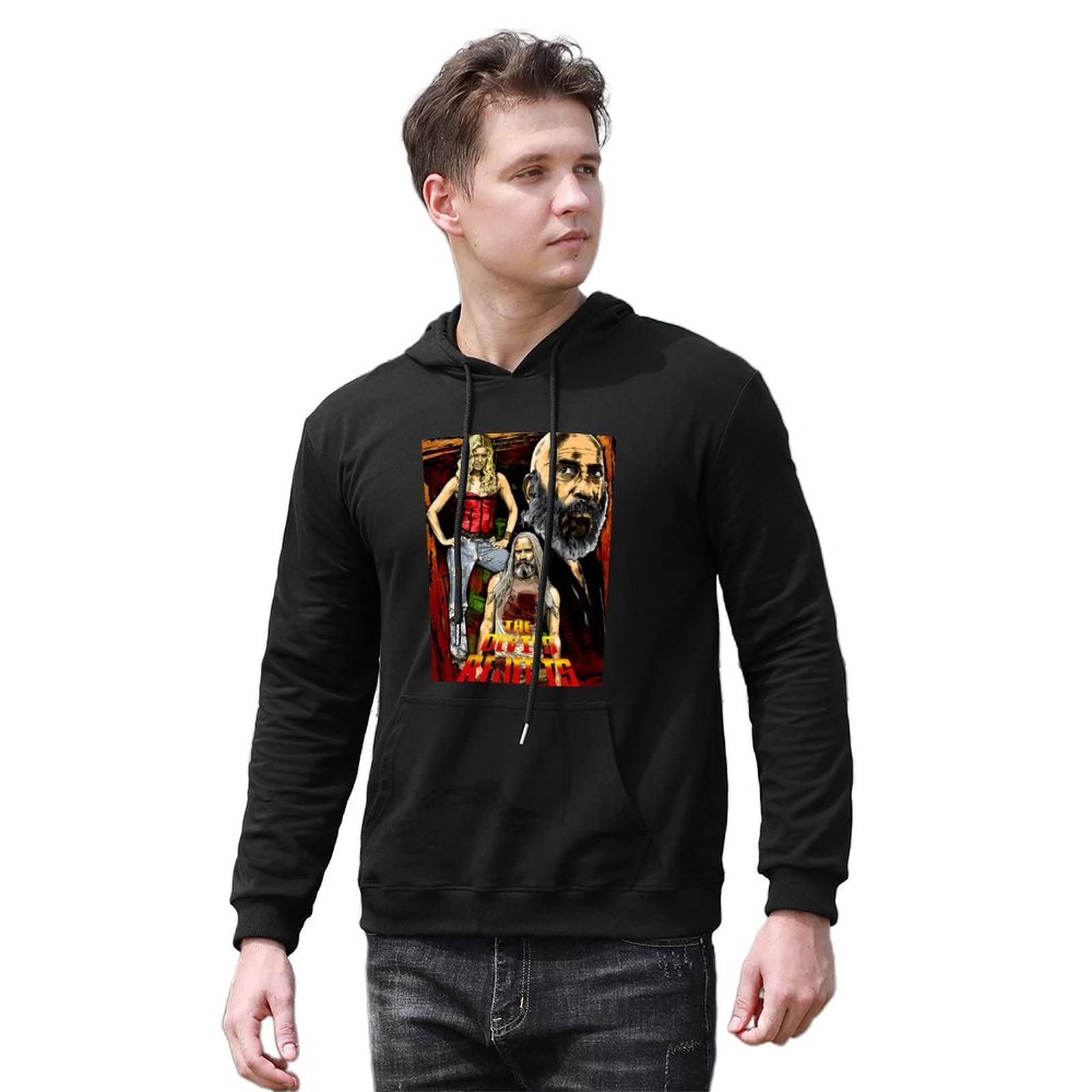 PANZI Men's The Devils Rejects Captain Spaulding Movie Printed Pullover Hoodies Cotton Hoody Top