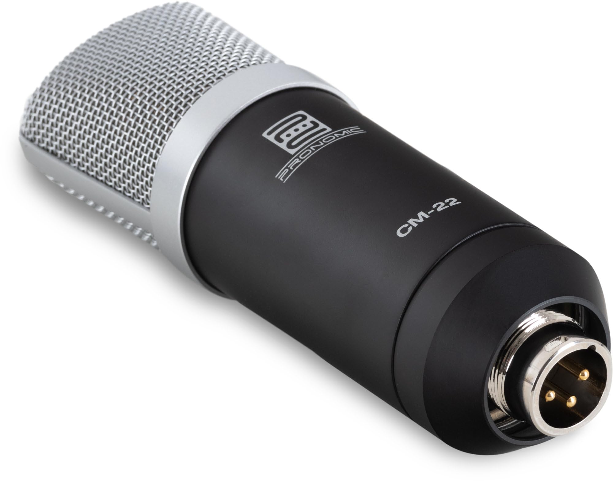 Pronomic CM-22 Studio Großmembranmikrofon XLR-Kondensatormikrofon (mit Mikrofonspinne, Etui, Windschutz, Reduziergewinde und Transportkoffer) schwarz
