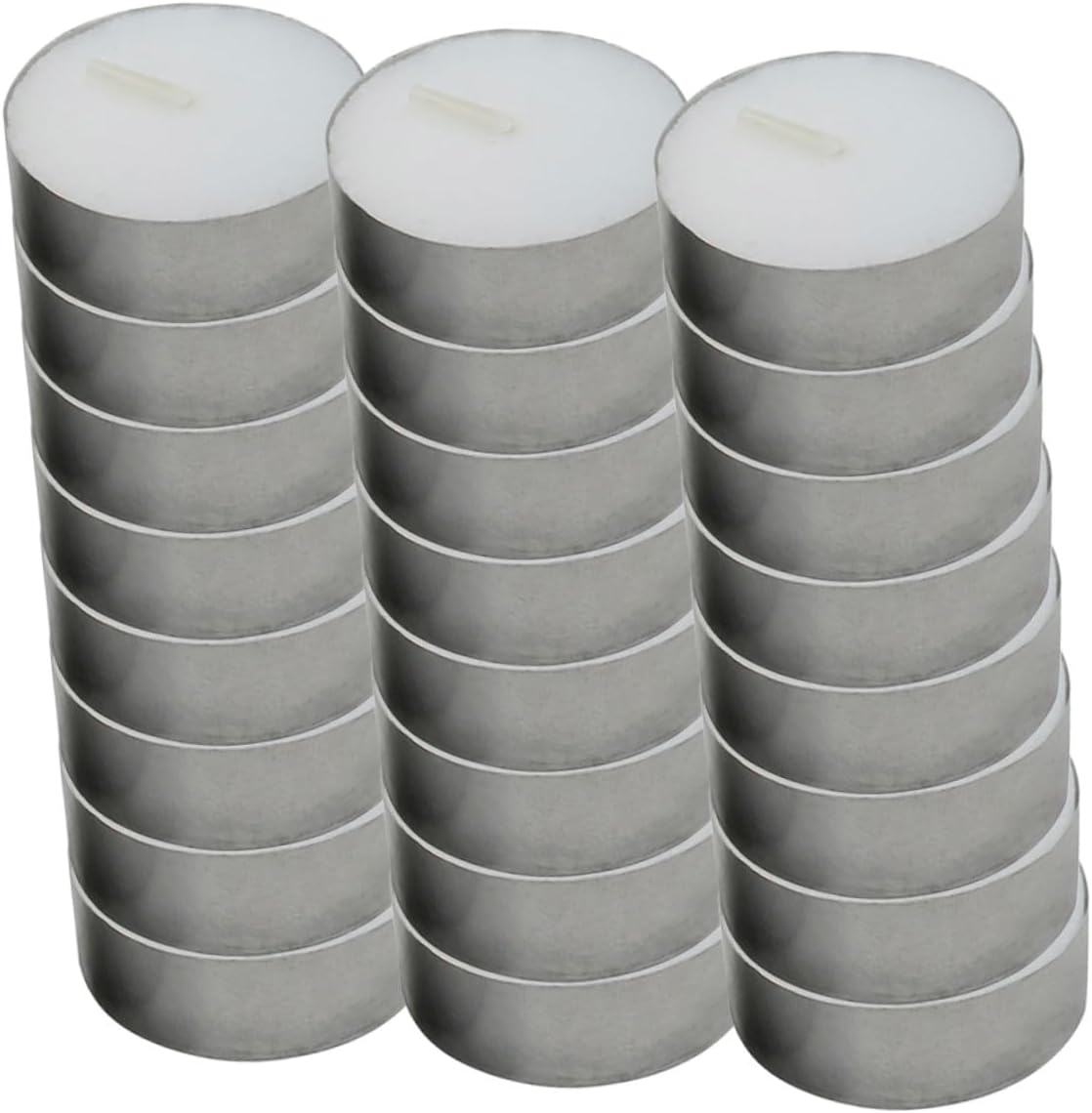 SHINEOFI 100pcs White Smokeless Household Tea Votive Candles Bulk Set for Wedding Home Decor Office Tea Room Use