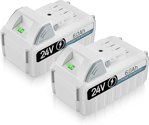POWITEC Paquete de 2 baterías de repuesto de 6.0Ah para Snow Joe Sun Joe 24V para Snow Joe 24VBAT-LTELTWLT 24BAT-LTX Series