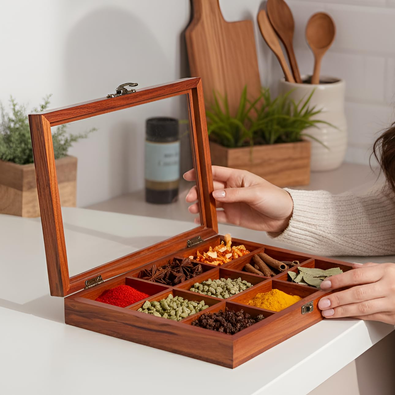 Wooden Spice Box - Mukhwas Container -16
