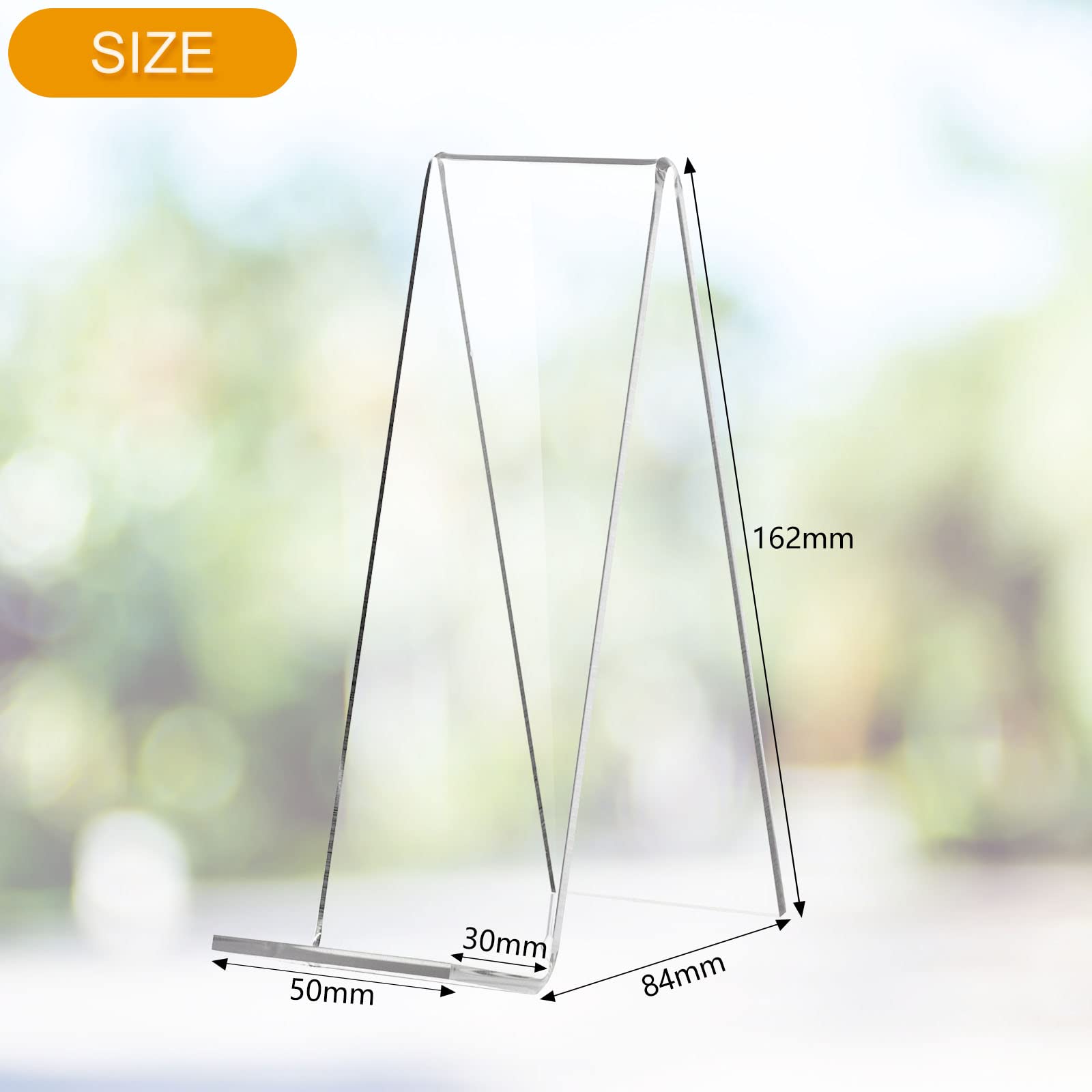 SWAWIS 10 Pezzi Fermalibri in Acrilico Trasparente da Tavolo 15,5 x 11,5 x 5 cm, Supporto per Libri Acrilico