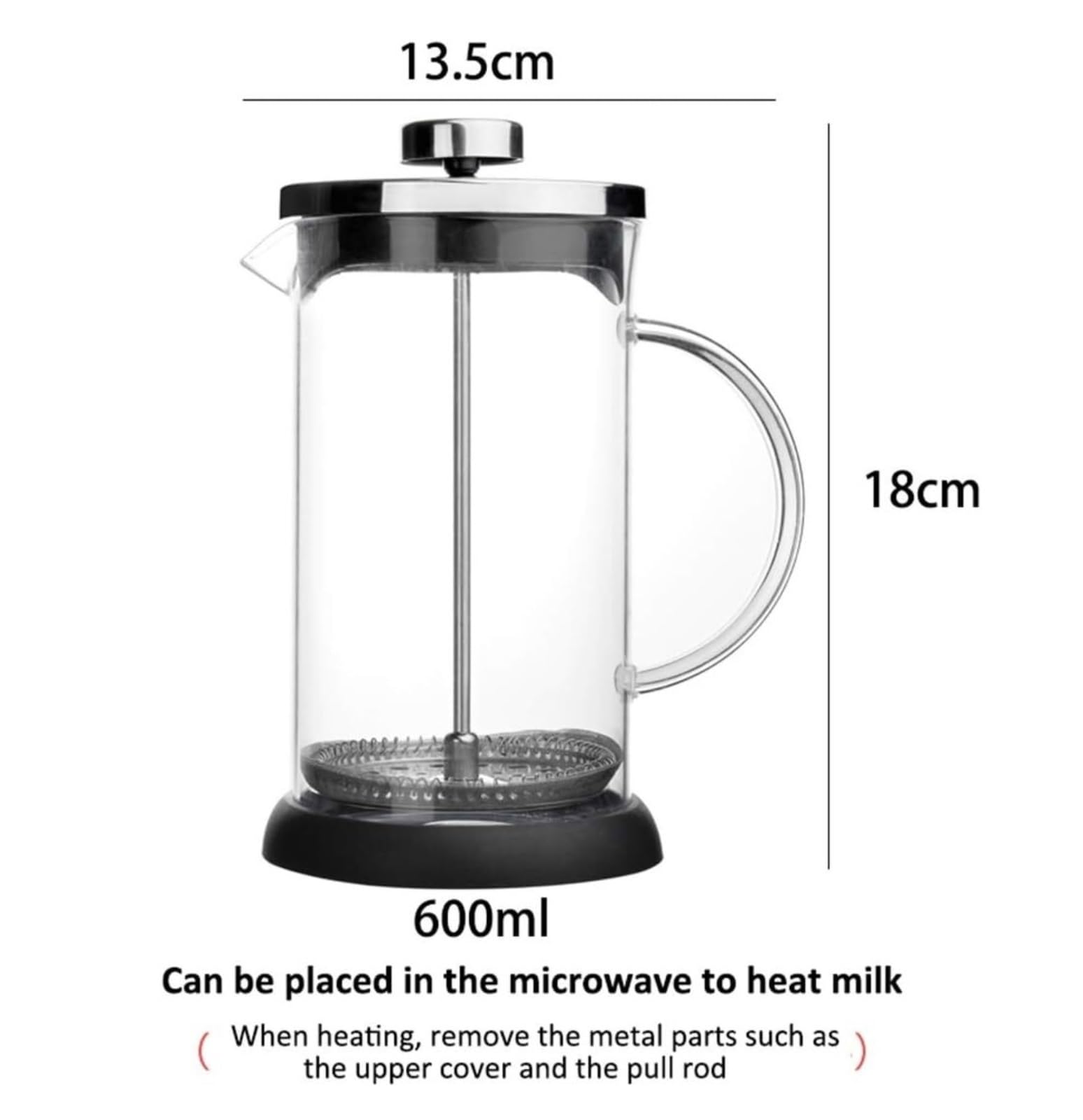 Espumador De Leche para Espresso Espumador De Leche De 600ML Espumador De Leche De Mano Transparente Espumador De Leche De Vidrio con Tamiz De Malla Fina Espumador Batidora