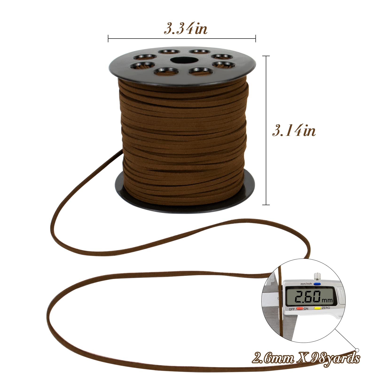 LEREATI 2.6mm Leather Cord for Jewelry Making, 98 Yards Flat Faux Leather Necklace Cord Leather String Boot Laces, Thin Leather Strips for Crafts, Necklaces, Bracelets, Beading and DIY (Black)