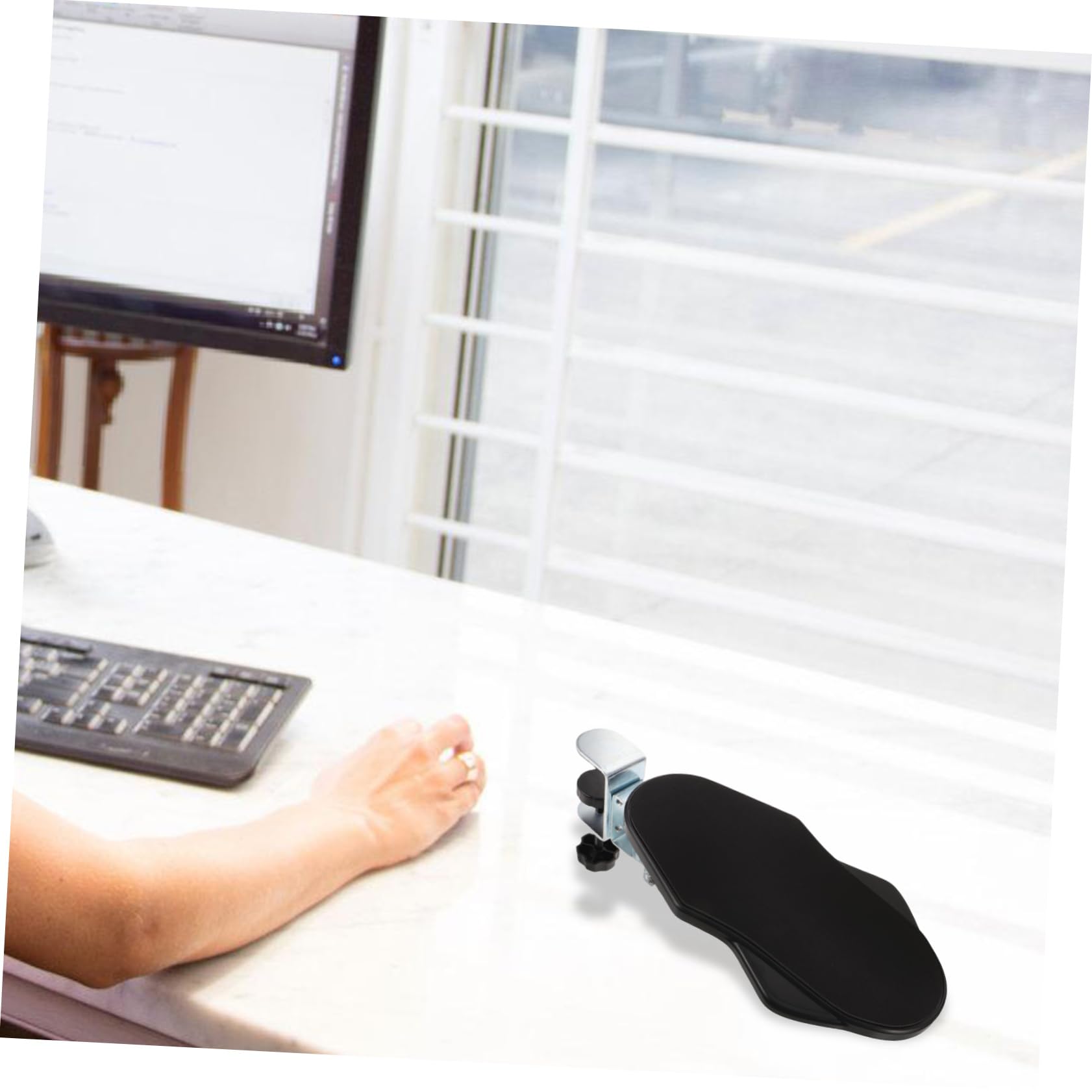SEWACC Reposabrazos para Escritorio Ergonómico Plegable y Ligero de Abs y Hierro para Uso Prolongado en Oficina y Viajes de Negocios