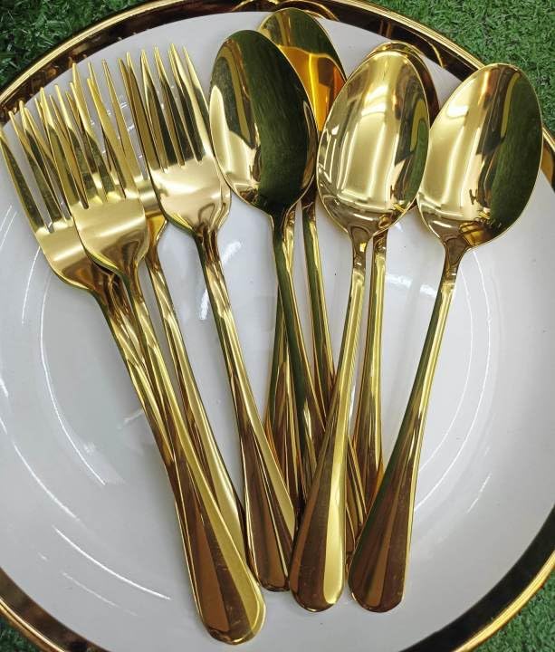 Decor Vibes 12 Pieces Spoons and Forks Set, Food Grade Stainless Steel Flatware Cutlery Set, 6 Forks and 6 Spoons Gold Set for Home, Kitchen, Restaurant-Mirror Polished & Dishwasher Safe (B0CQRR37MF) Amazon Price History, Amazon Price Tracker