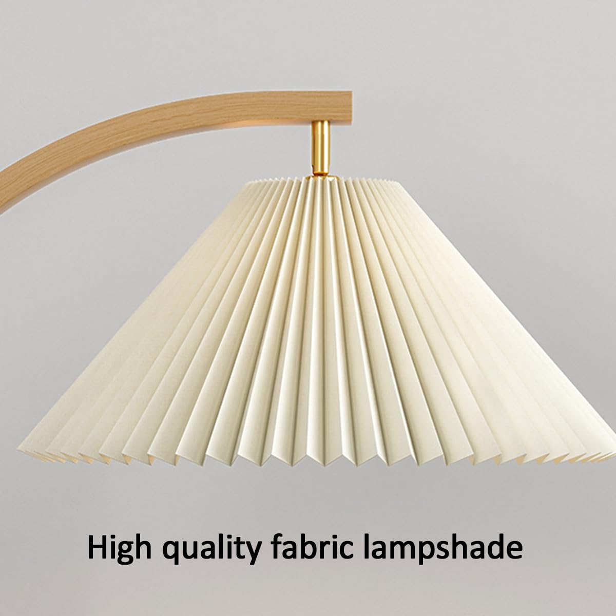 TTDGYYXW Lampade da Stile Nordico Crema Lampada da Pieghettata con Venature del Legno Lampada da con Testa Regolabile Lampada da con Piede 60" Lampada Alta ad Arco con Base in Marmo per