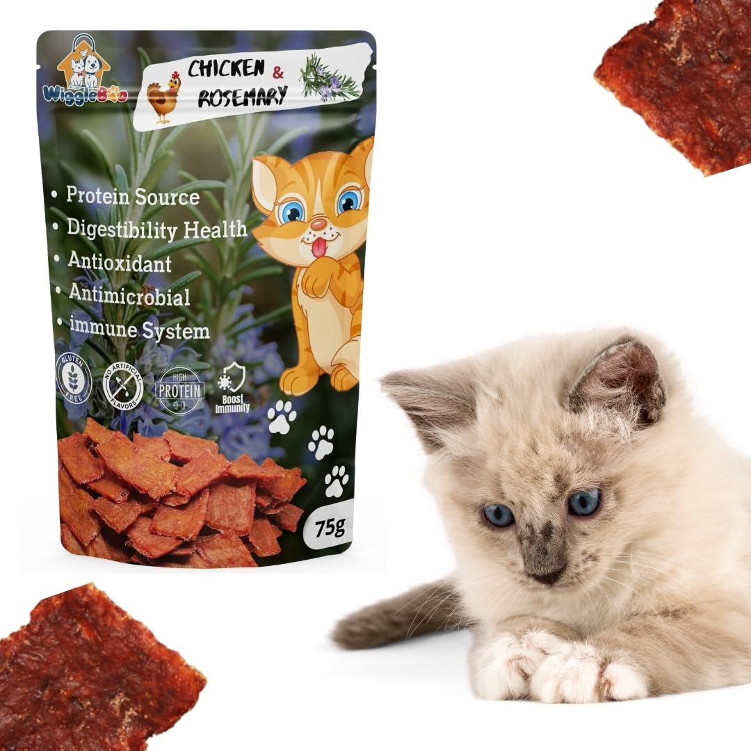 WiggleBoo Chicken & Rose Mary Cat Treat | Protein Rich | Fiber Rich | Crunchy Healthy Snacks | 100% Natural | 75g (B0CQJZQH5J) Amazon Price History, Amazon Price Tracker