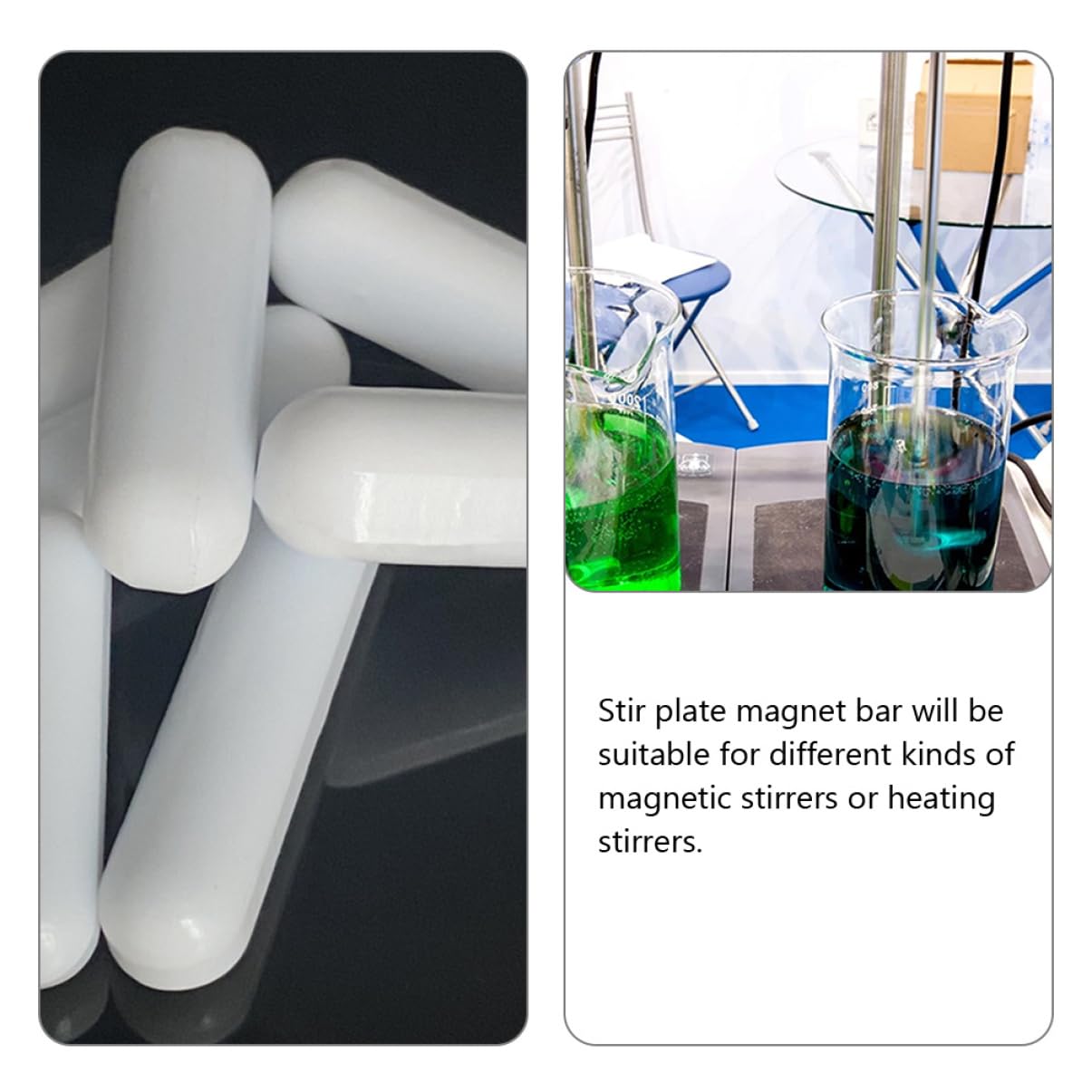 ULTECHNOVO 40pièces Barre De Stir Magnétique Ptfe Pour Laboratoire Agitation De Liquides Cylindrique Et Résistante à Haute Température Idéale Pour Universités Et Recherche Scientifique