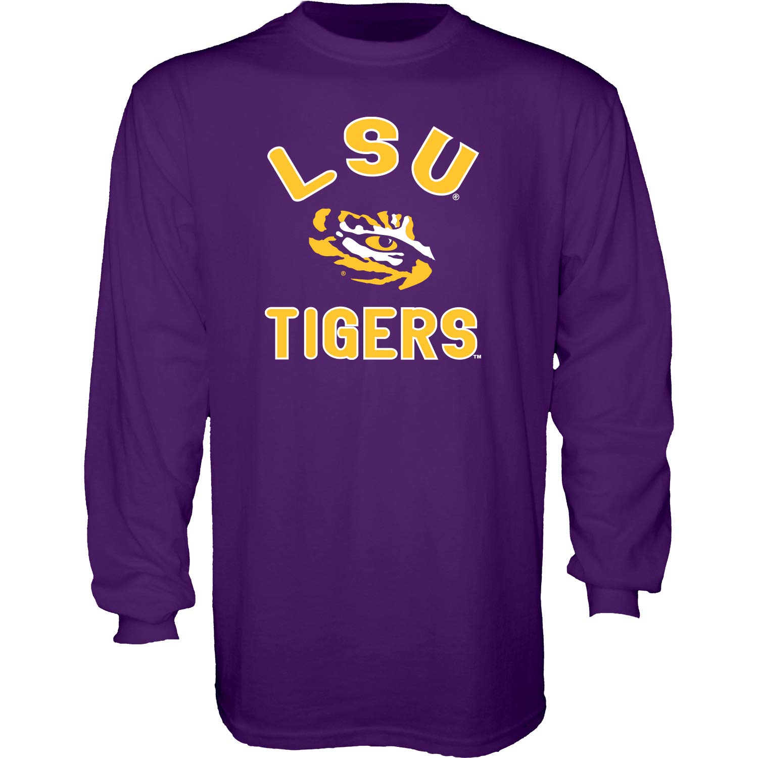 The Blue Brand NCAA LSU Tigers Mens Long Sleeve T Shirt Line Up Team Color, Lsu Tigers Purple, XX-Large