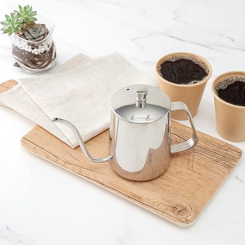 Miniatura 7 de Restaurantware Restpresso - Hervidor de cuello de cisne de 20 onzas, 1 hervidor de agua lavable en lavavajillas, con agujero para termómetro