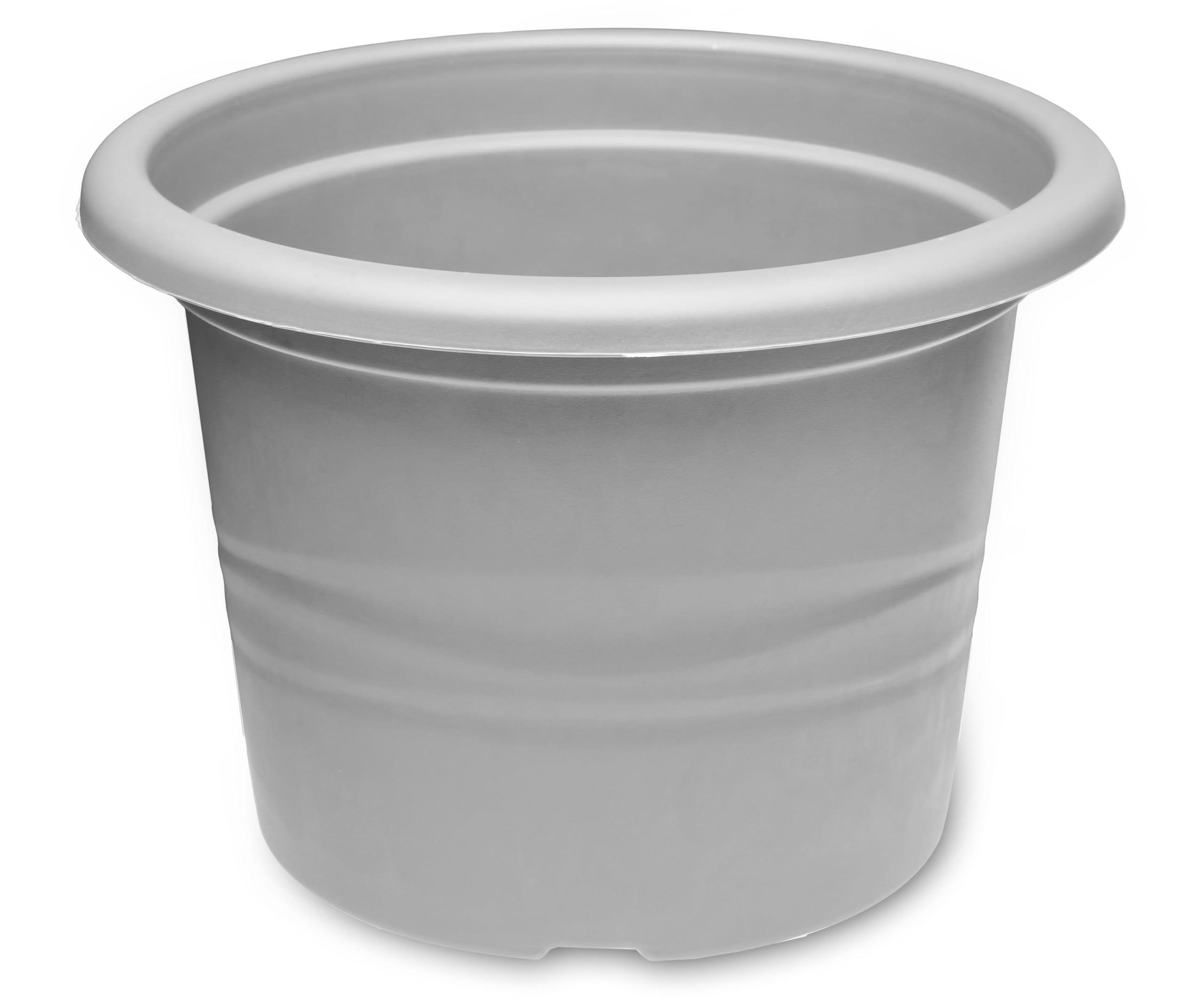 Macetas Redondas de Plástico para Flores y Plantasi GD-0022 (Gris, ⌀ 17cm H 12cm)