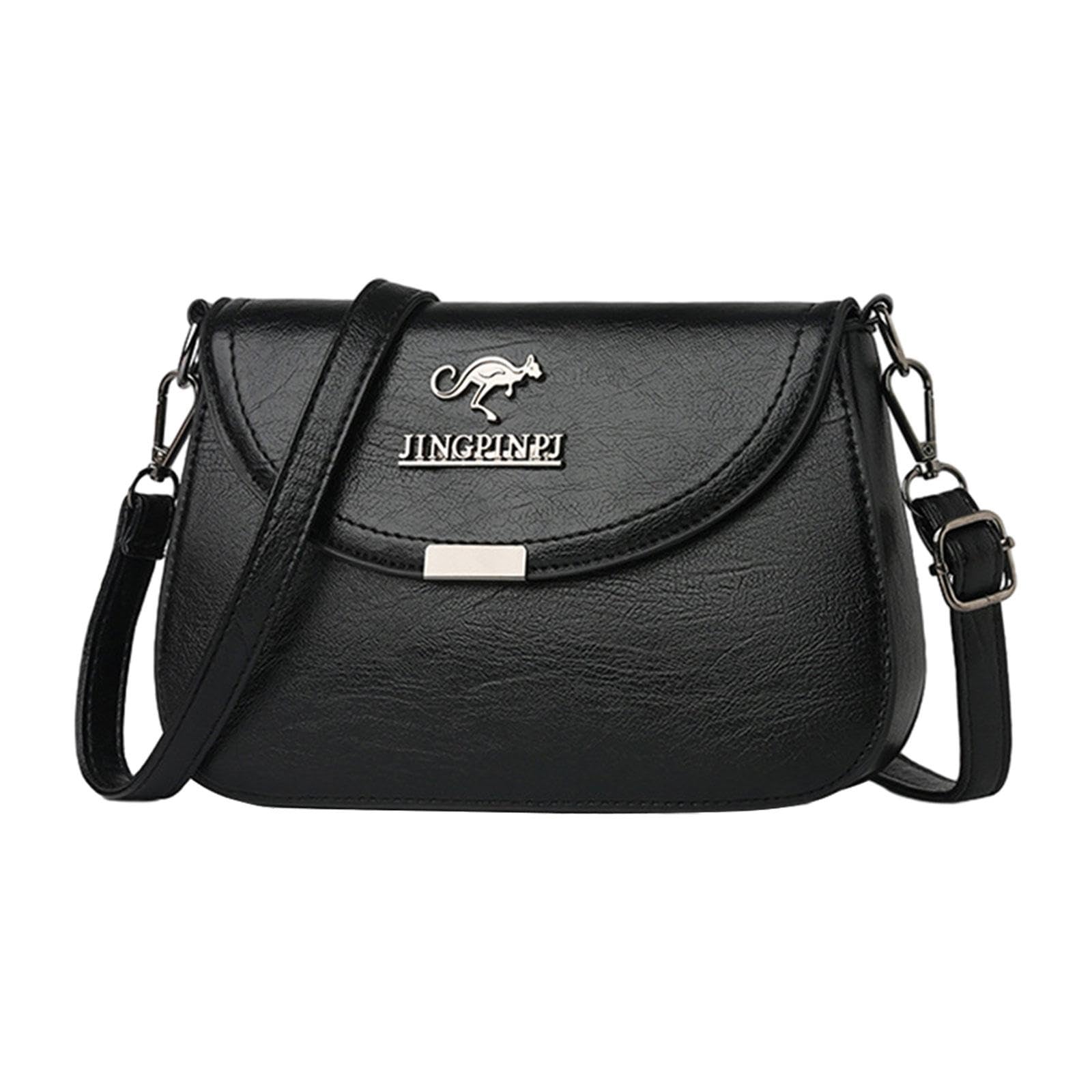atorse ™ Womens Shoulder Bag Handbag Casual Shoulder Purse Stylish PU Leather Satchel Black-picture-1