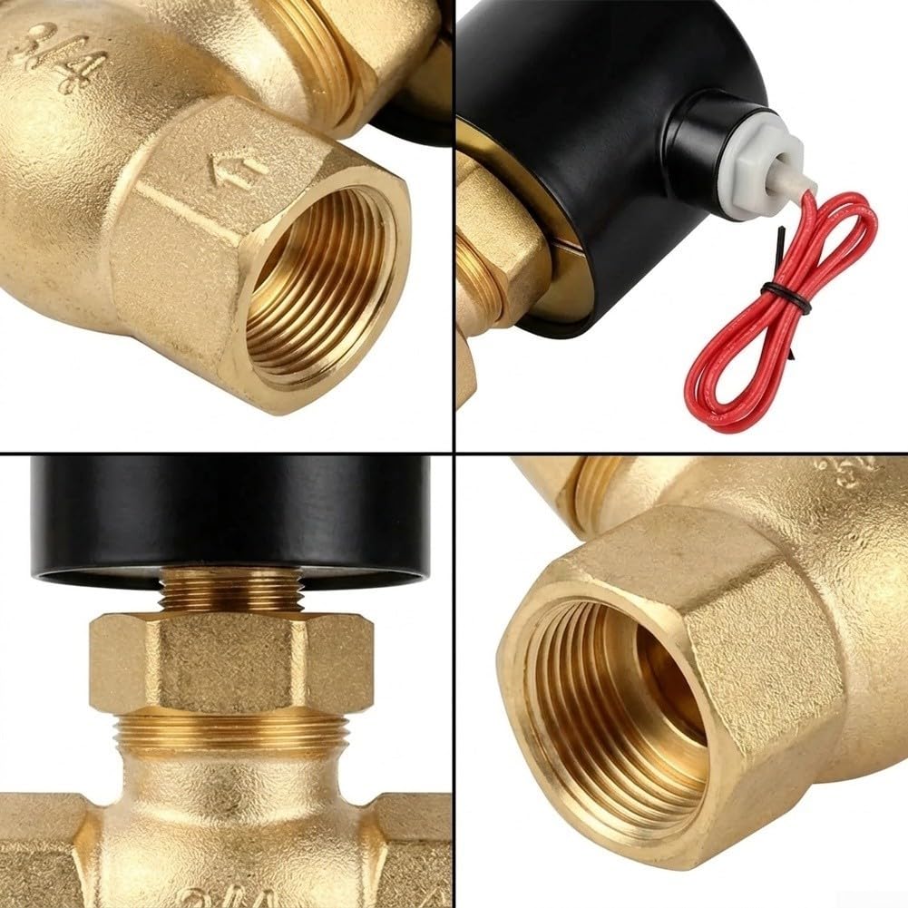 Válvula solenoide 24 V CC 3/4 pulgadas vapor caldera normal de latón cerrado válvula solenoide 24 V resistente a altas temperaturas electroválvula industrial 3/4 pulgadas para vapor y aire válvula