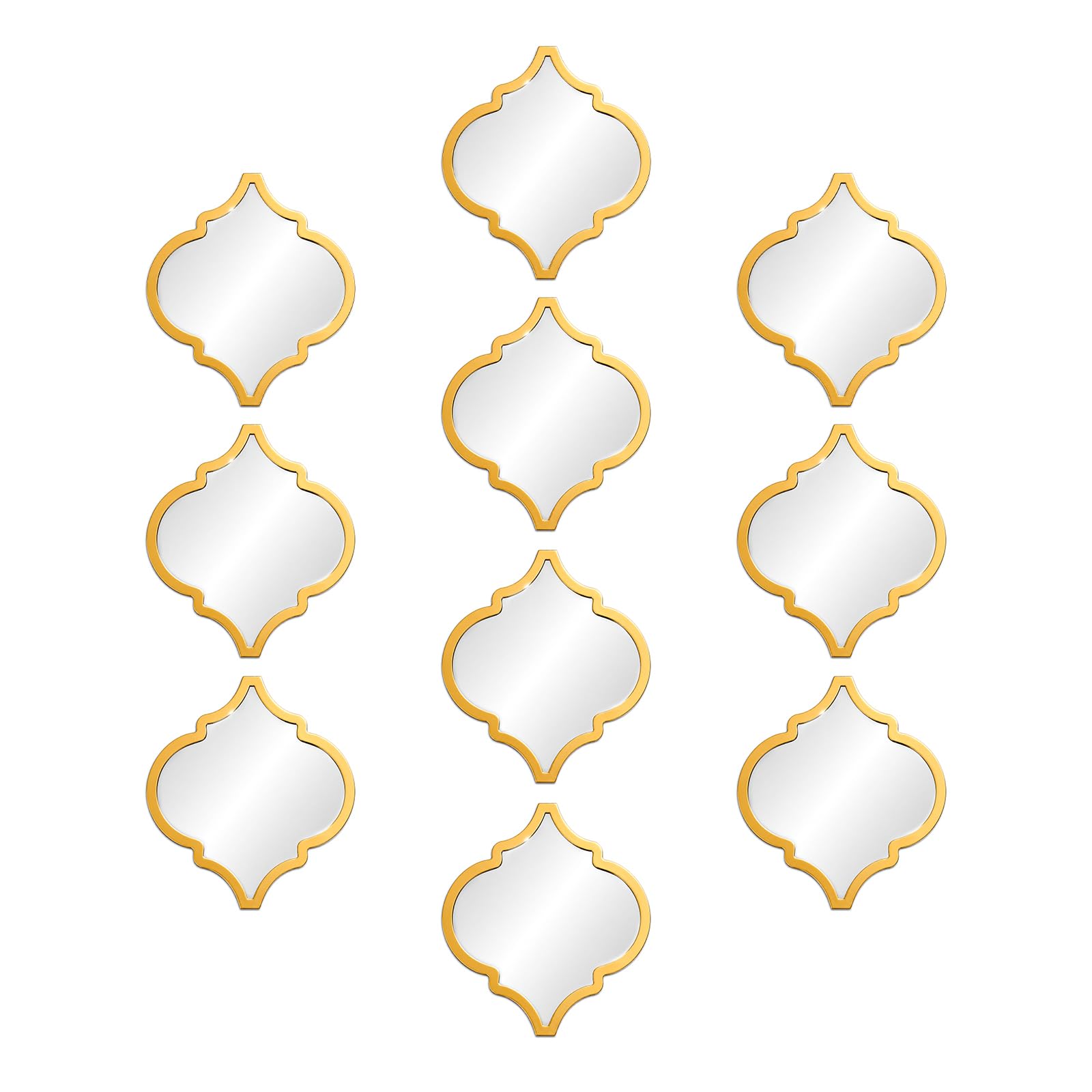 ANYVOYAGE 10pcs Moroccan Style Bathroom Mirrors โ Decorative Wall Mirrors, 14ร15โฏcm, Set of 10