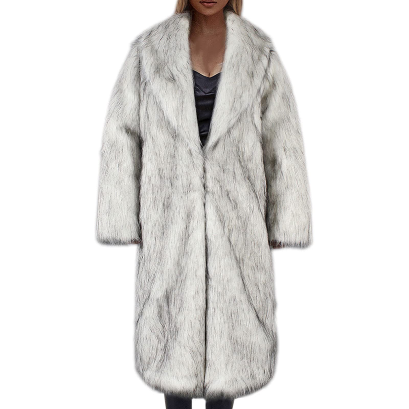 Grey plush coat Outlet