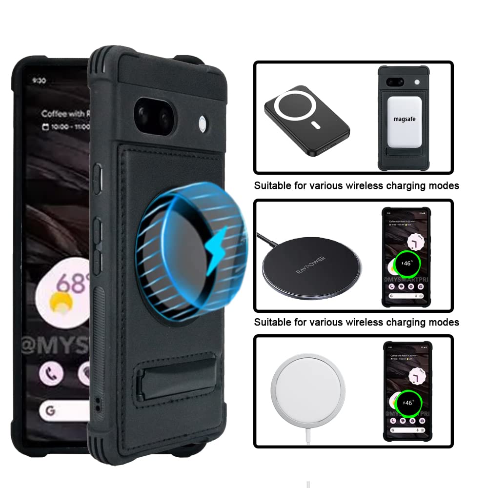 KRAFTCARE Custodia per Google Pixel 7a con anello cavalletto e protezione dello schermo, antiurto e antigraffio Supporto magnetico ad anello a 360° per Google Pixel 7a - Rosso
